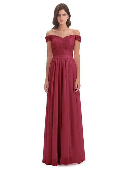 Charlotte Floor Length Off The Shoulder Bridesmaid Dresses