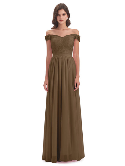Charlotte Floor Length Off The Shoulder Bridesmaid Dresses