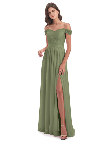 Charlotte Floor Length Off The Shoulder Bridesmaid Dresses