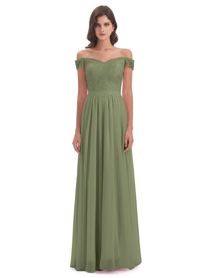 Charlotte Floor Length Off The Shoulder Bridesmaid Dresses