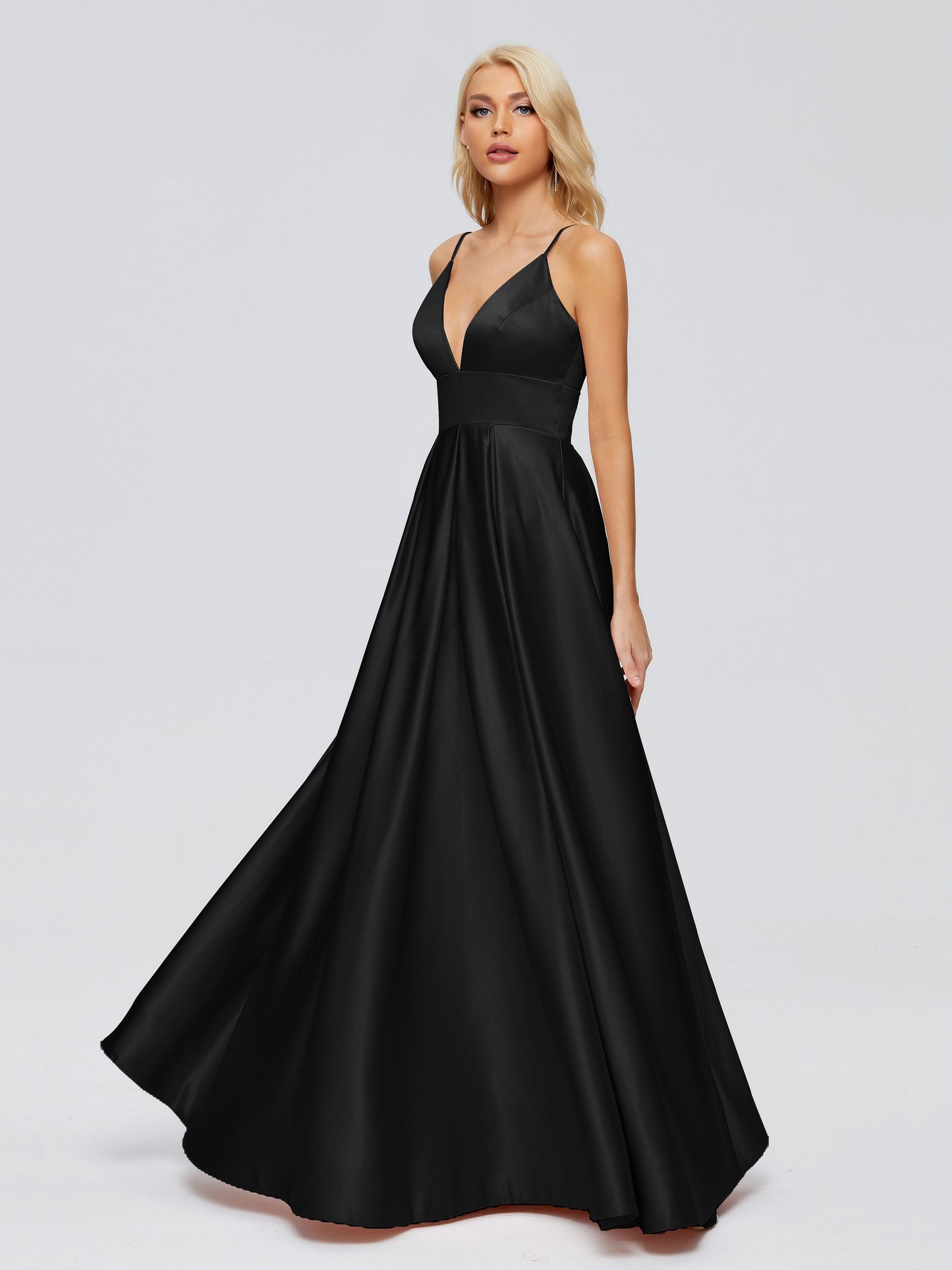 Faith Spaghetti Straps Satin Bridesmaid Dress