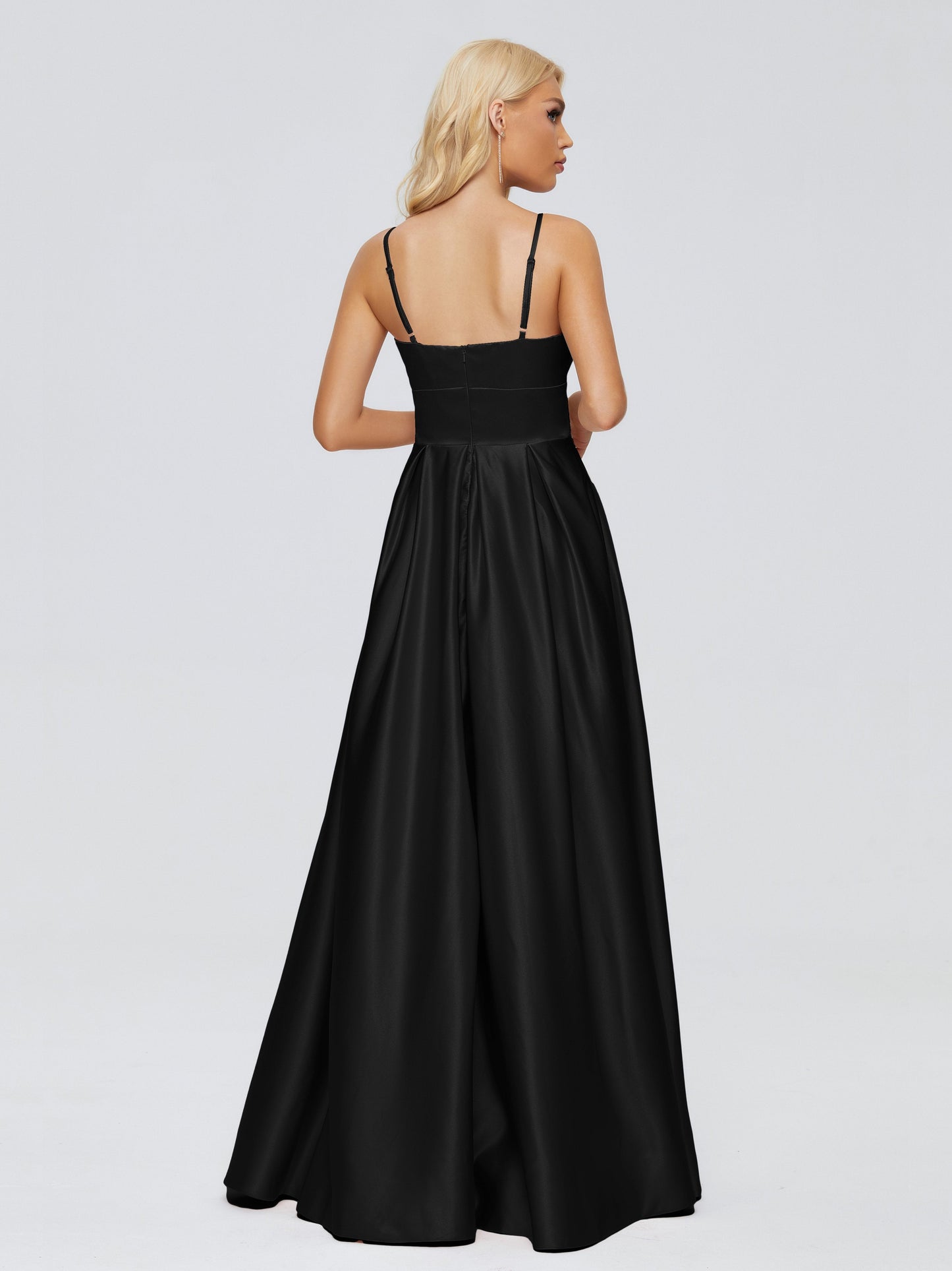 Faith Spaghetti Straps Satin Bridesmaid Dress
