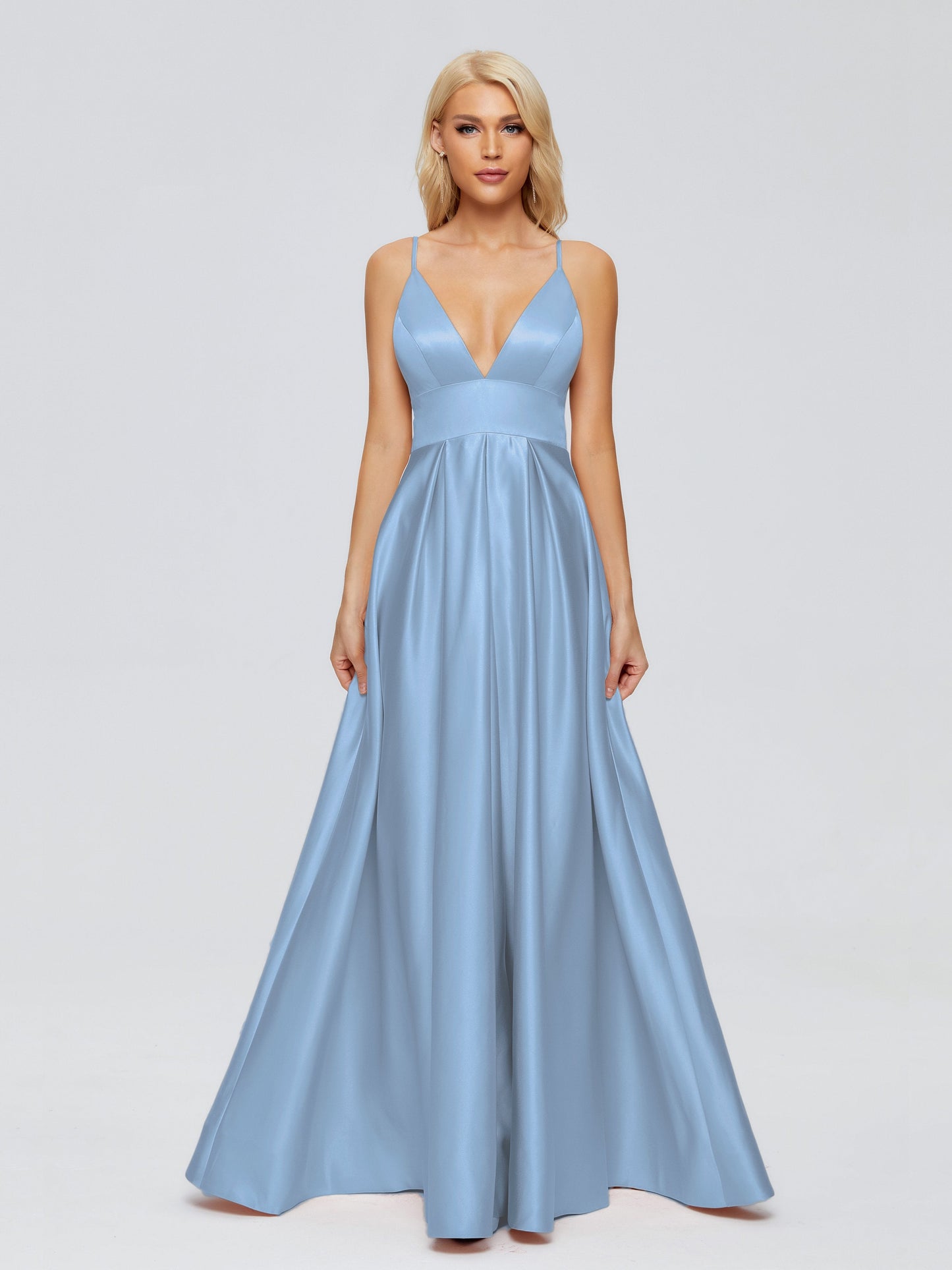 Faith Spaghetti Straps Satin Bridesmaid Dress