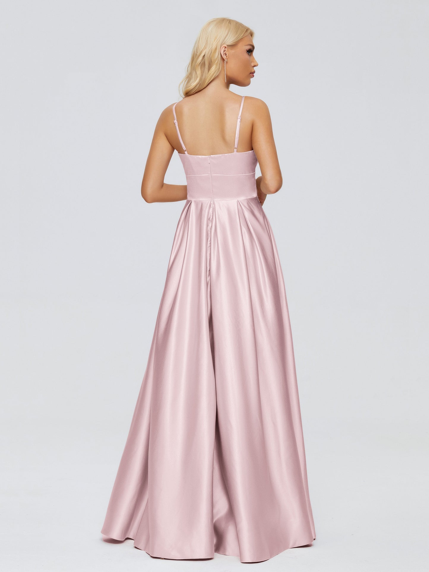 Faith Spaghetti Straps Satin Bridesmaid Dress