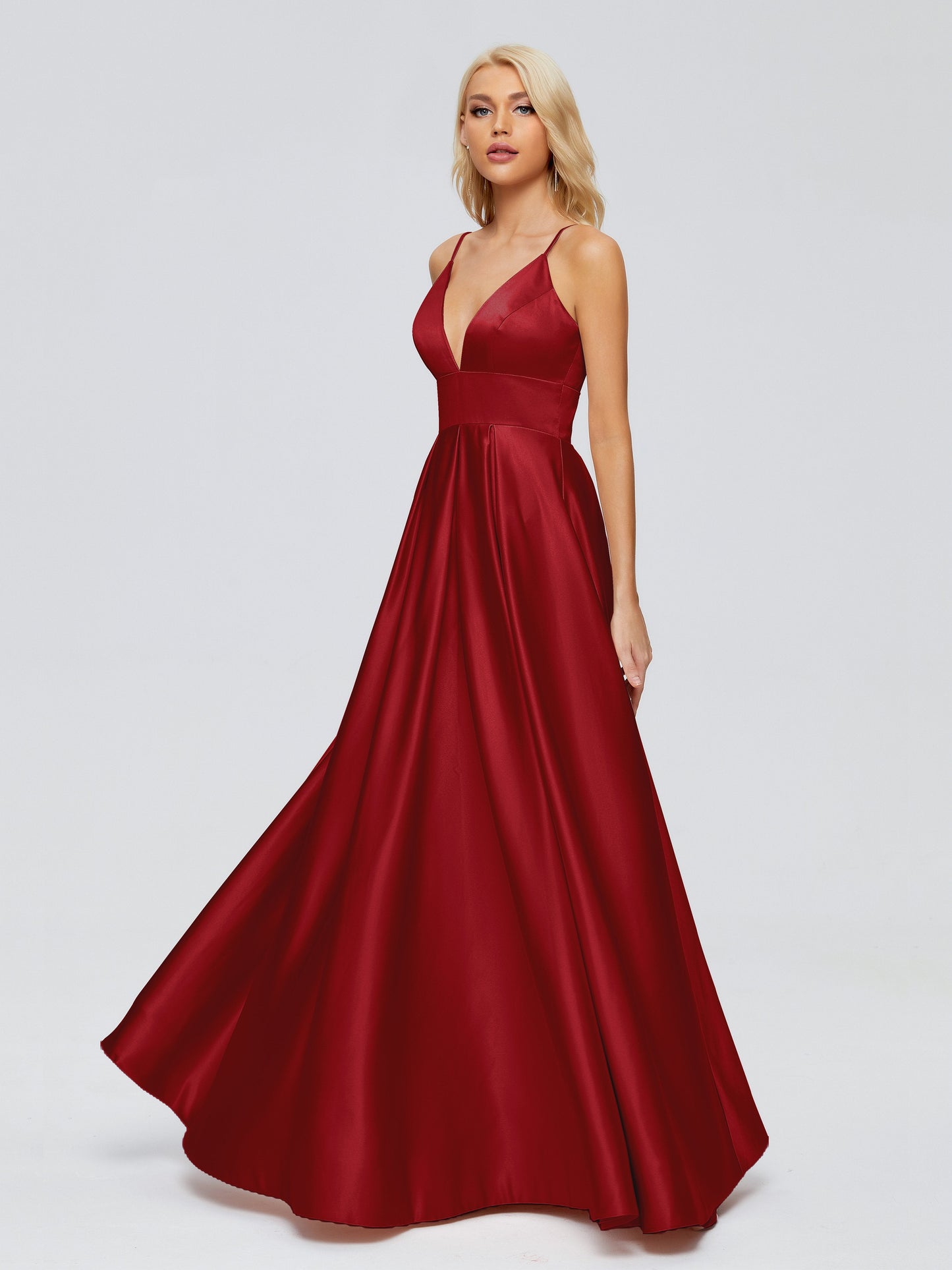 Faith Spaghetti Straps Satin Bridesmaid Dress