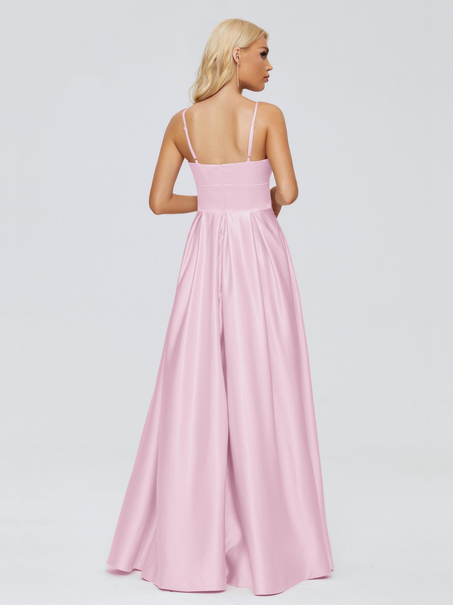 Faith Spaghetti Straps Satin Bridesmaid Dress