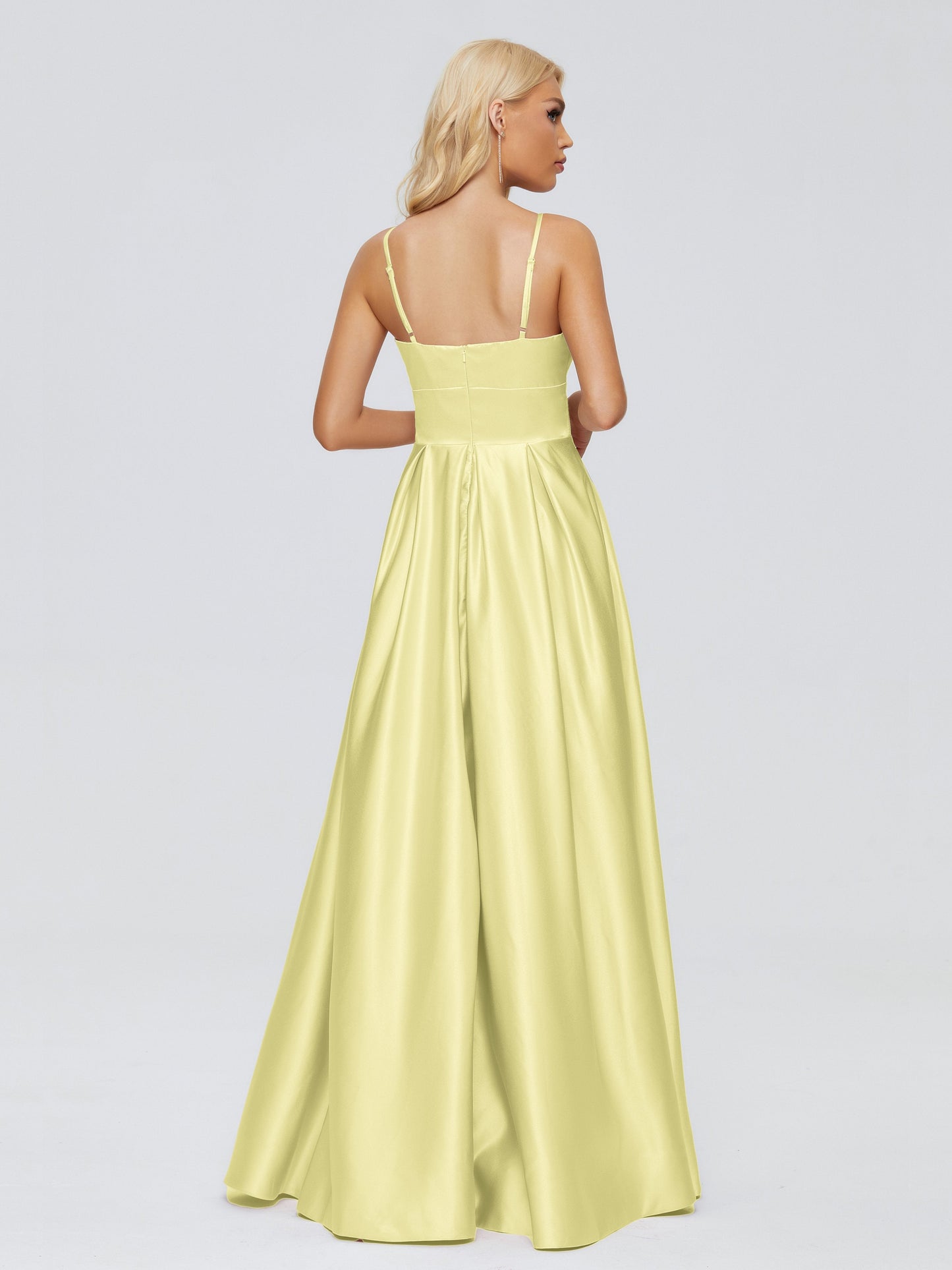 Faith Spaghetti Straps Satin Bridesmaid Dress