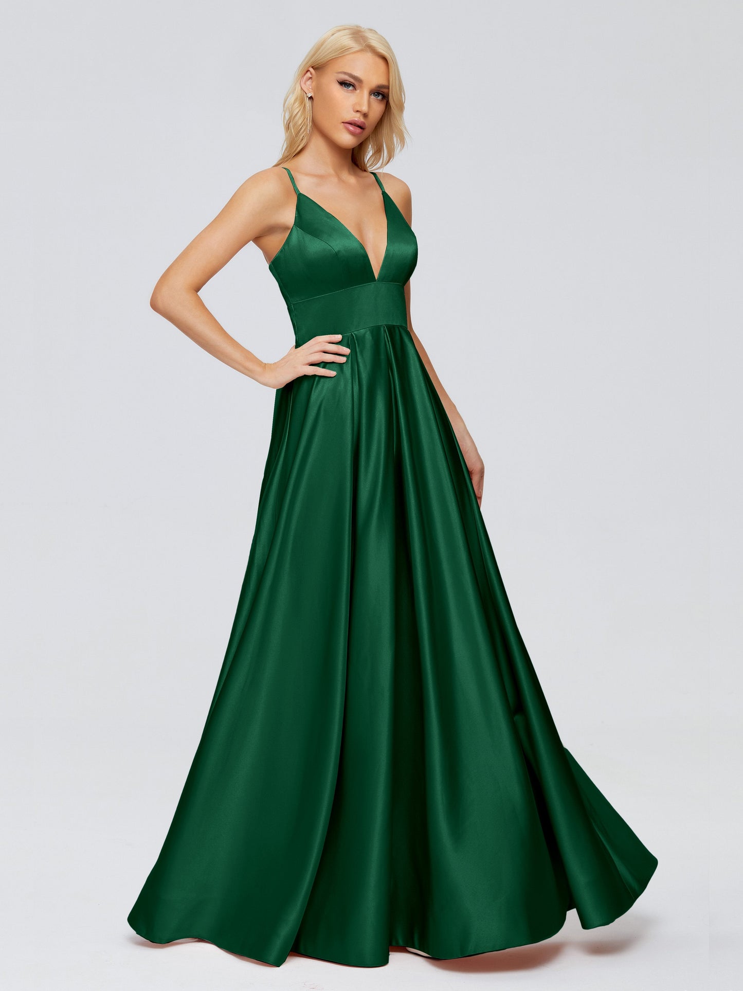 Faith Spaghetti Straps Satin Bridesmaid Dress