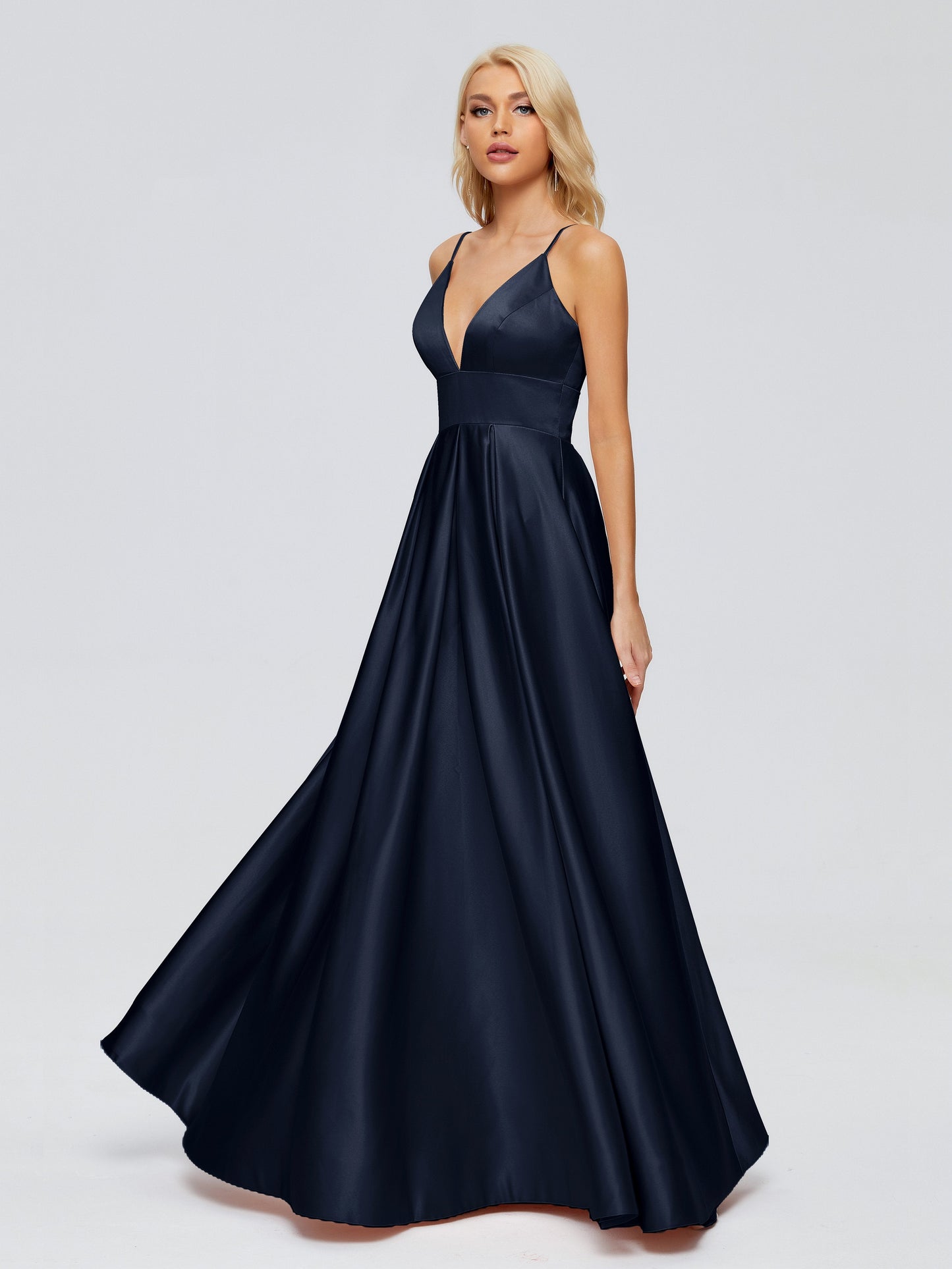 Faith Spaghetti Straps Satin Bridesmaid Dress