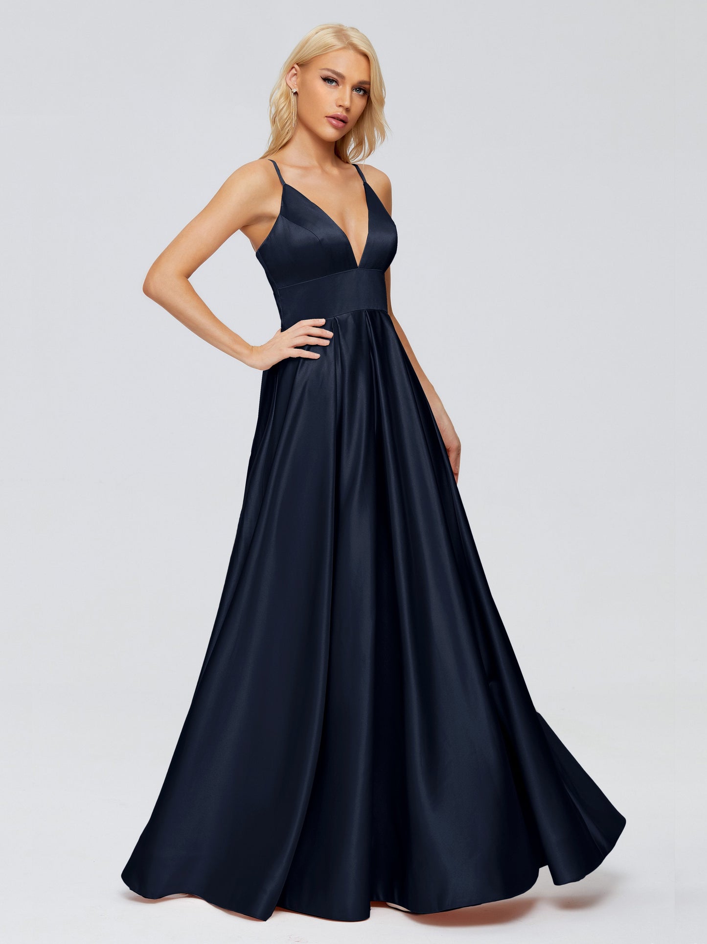Faith Spaghetti Straps Satin Bridesmaid Dress