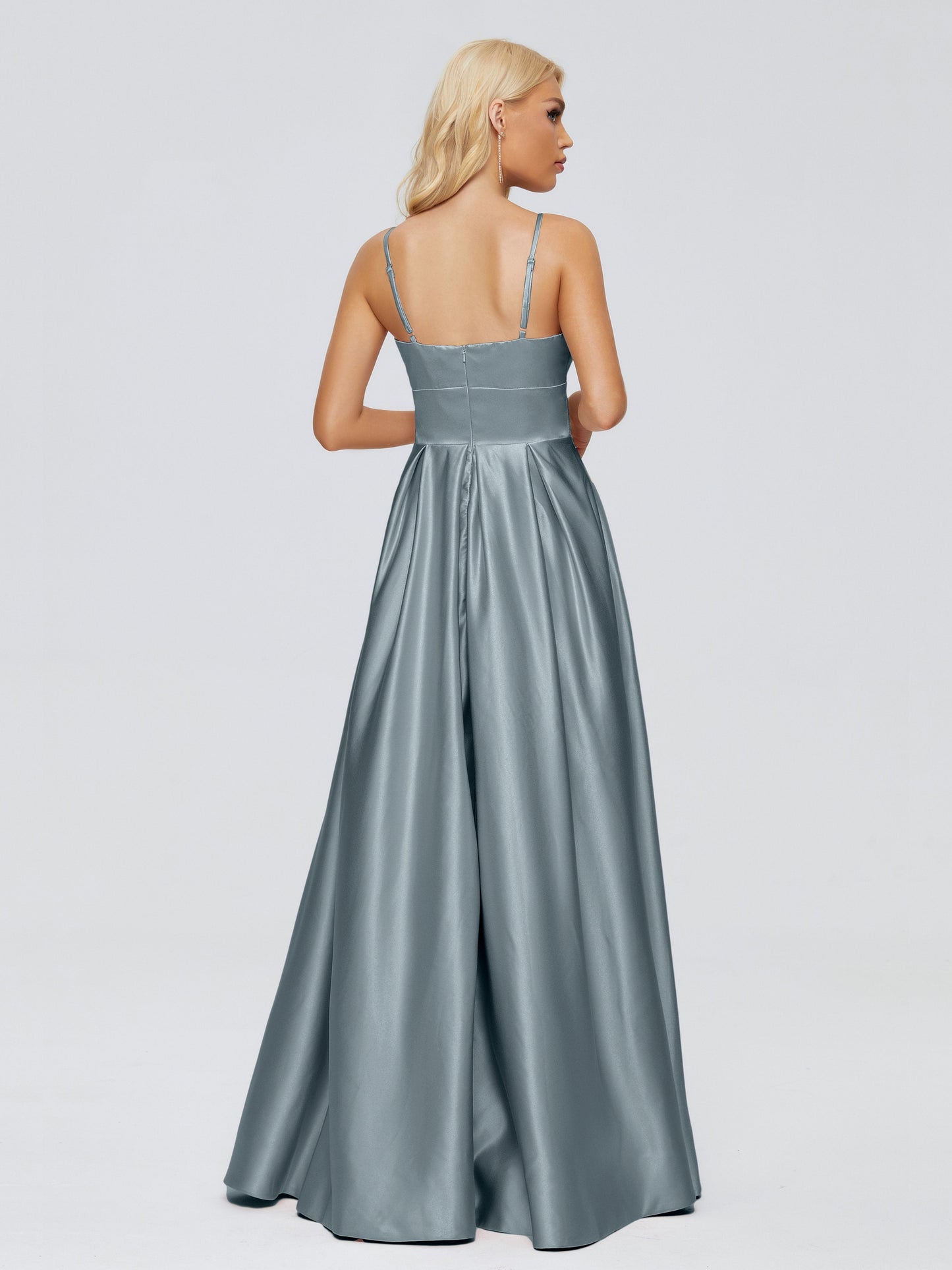 Faith Spaghetti Straps Satin Bridesmaid Dress