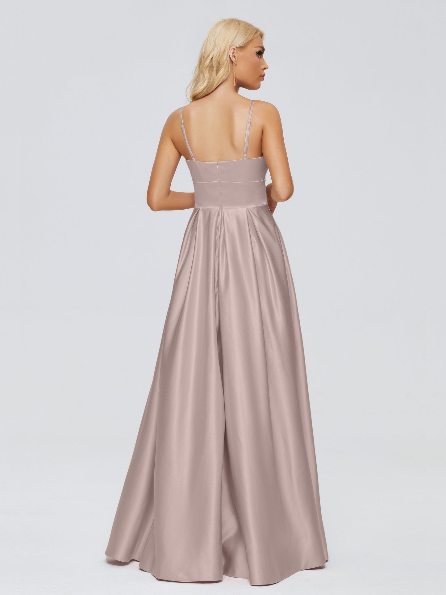 Faith Spaghetti Straps Satin Bridesmaid Dress
