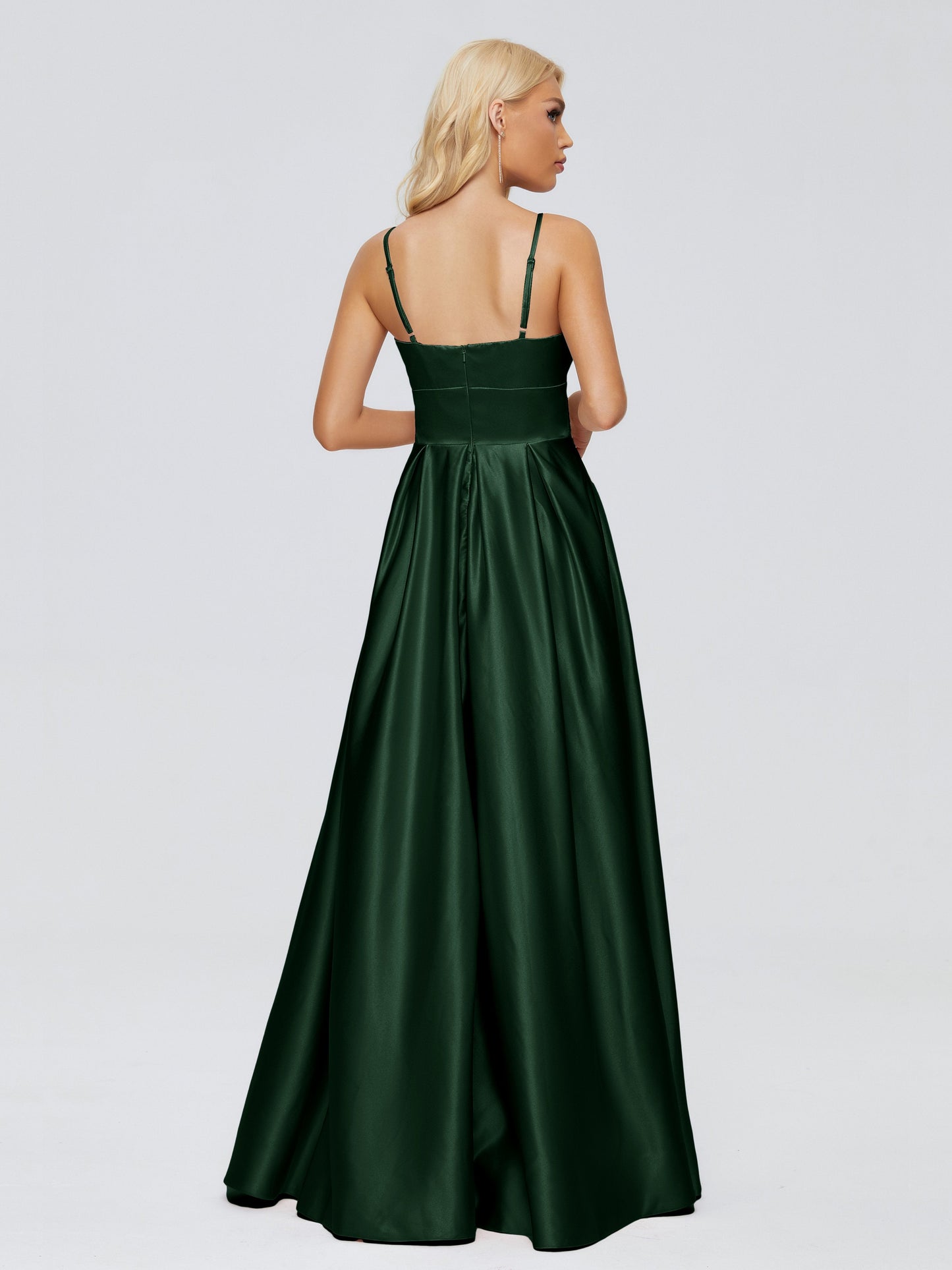 Faith Spaghetti Straps Satin Bridesmaid Dress