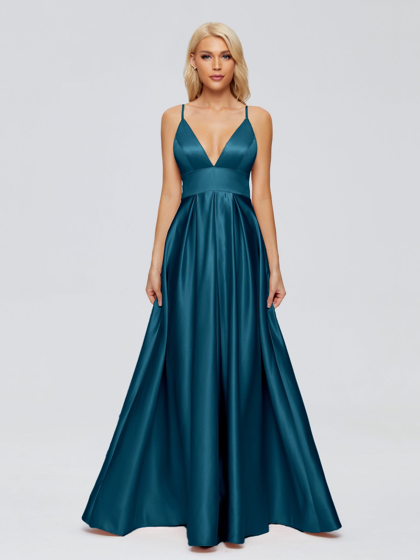 Faith Spaghetti Straps Satin Bridesmaid Dress