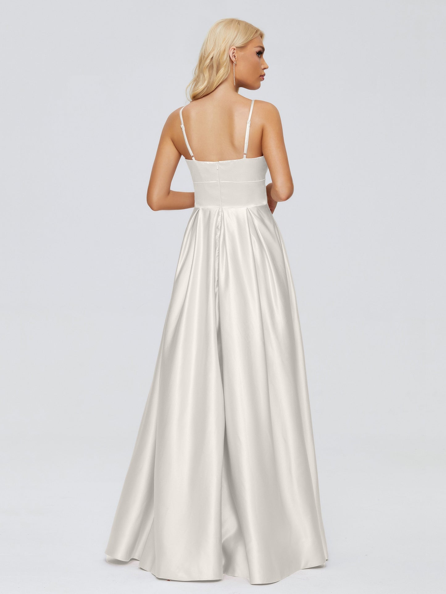 Faith Spaghetti Straps Satin Bridesmaid Dress