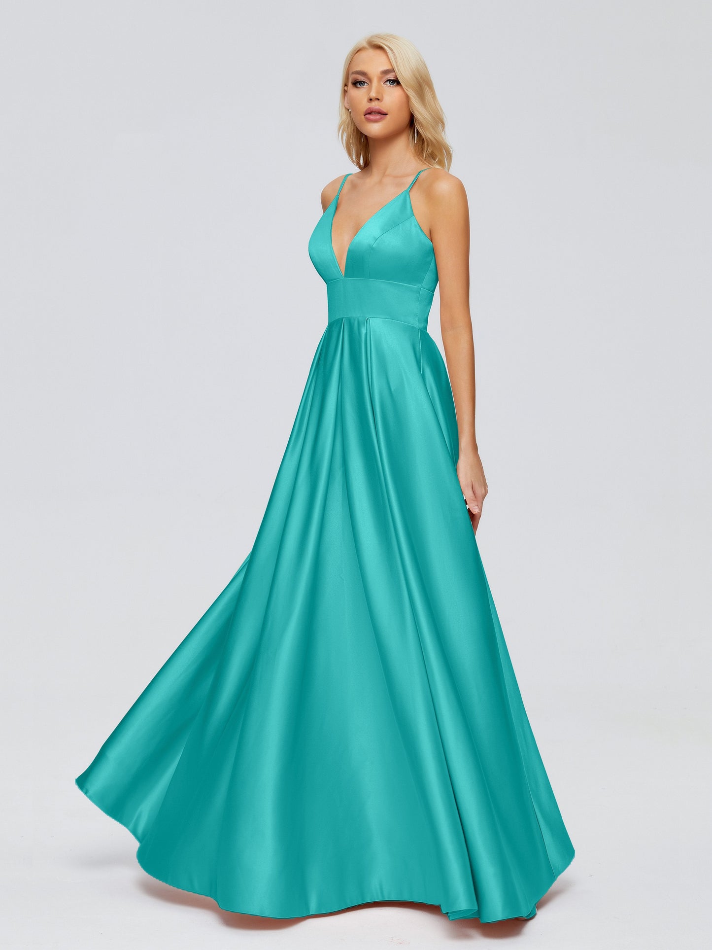 Faith Spaghetti Straps Satin Bridesmaid Dress