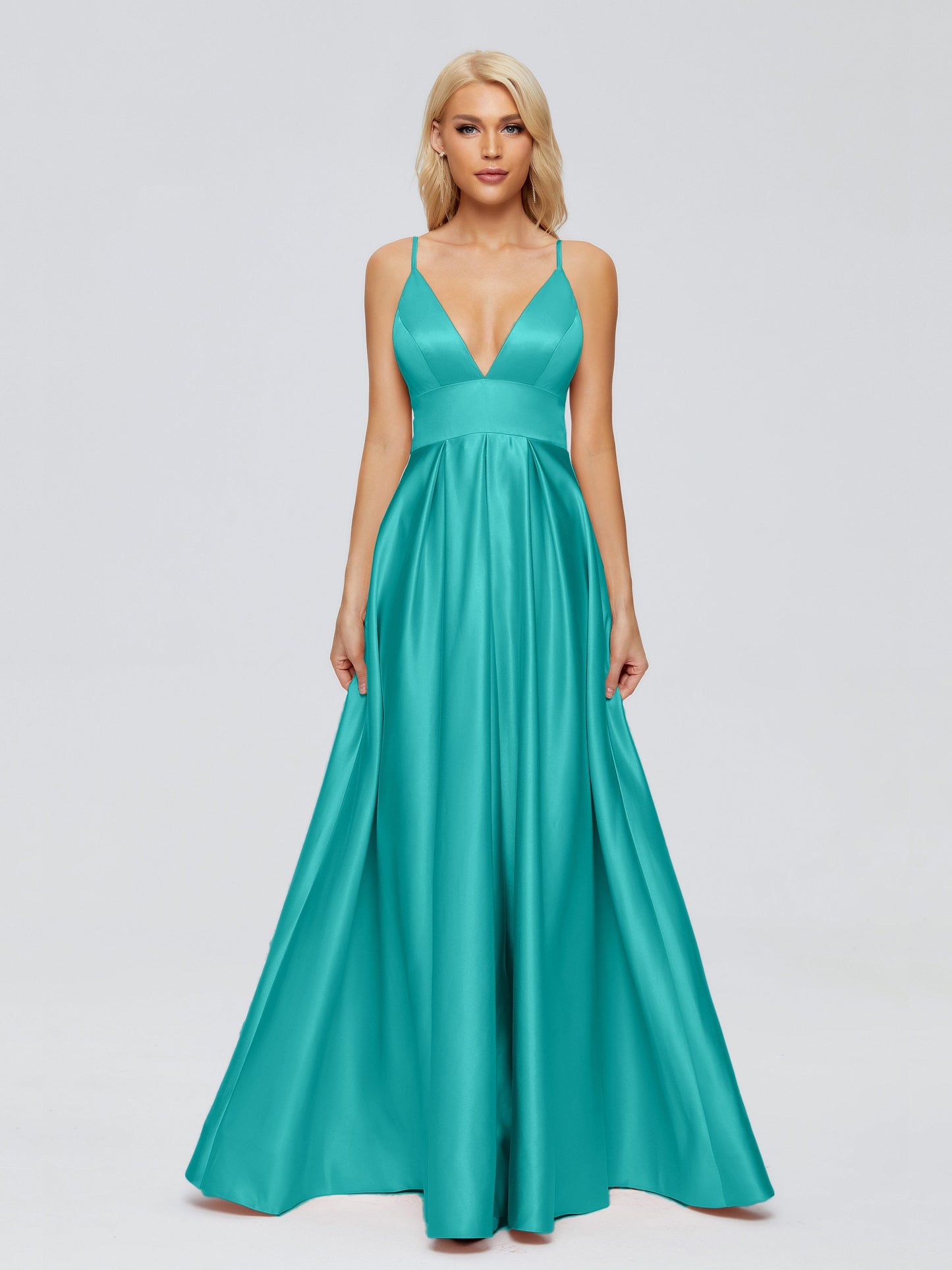 Faith Spaghetti Straps Satin Bridesmaid Dress