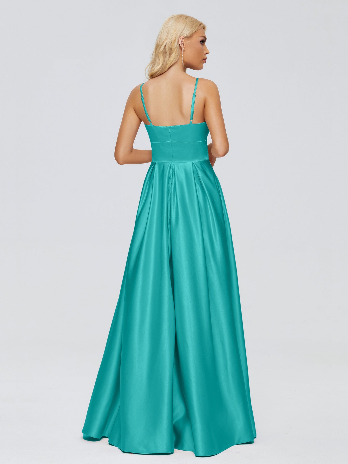 Faith Spaghetti Straps Satin Bridesmaid Dress