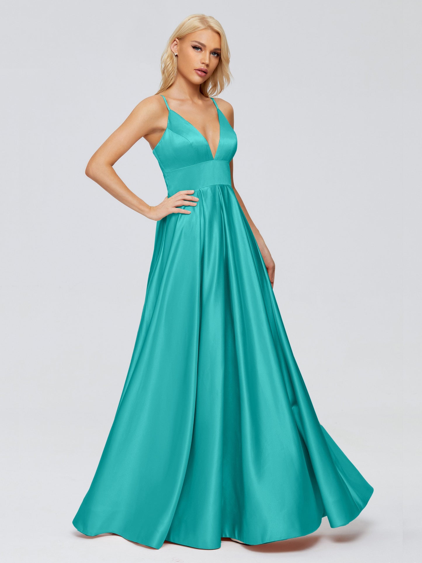 Faith Spaghetti Straps Satin Bridesmaid Dress