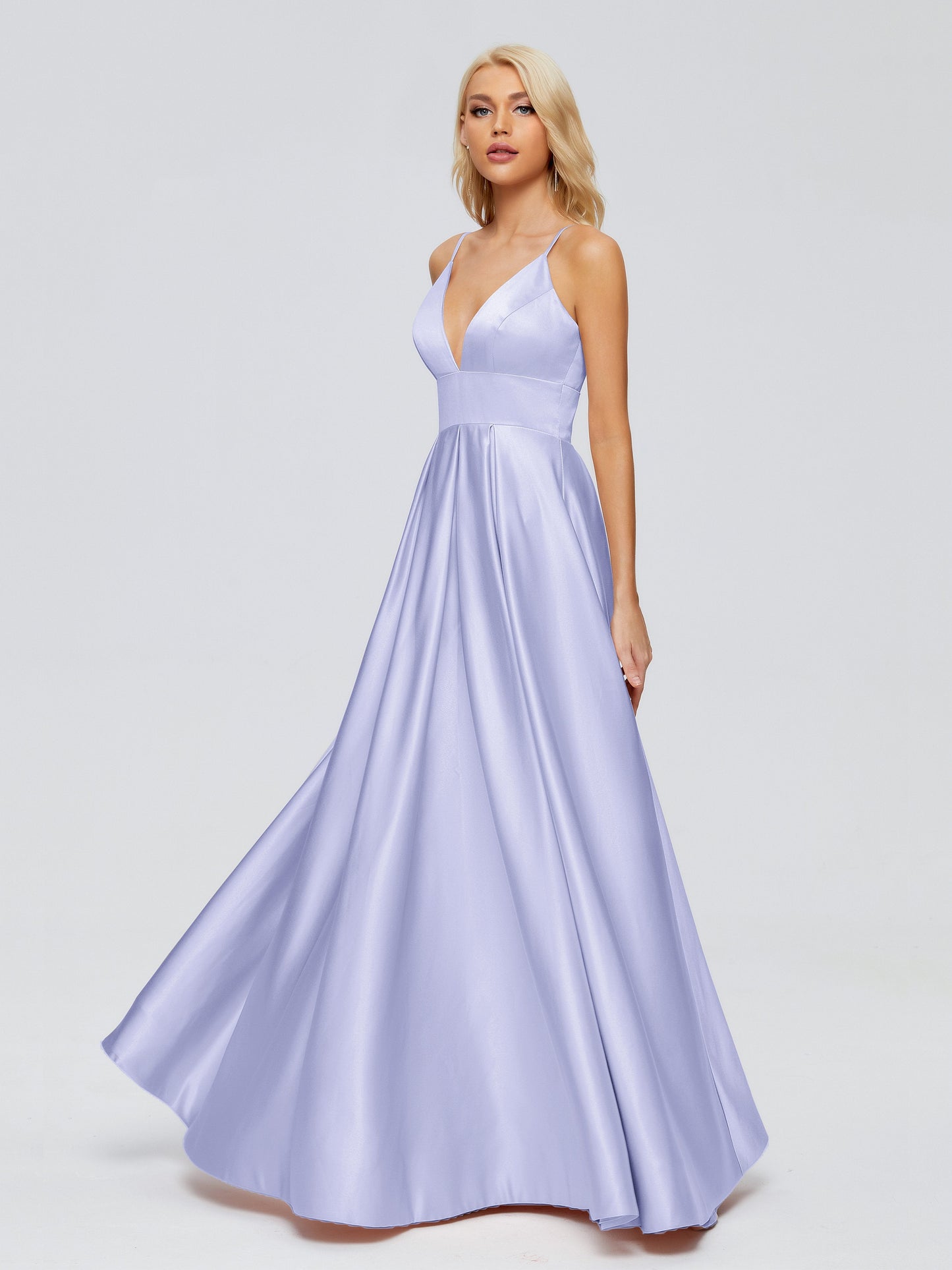 Faith Spaghetti Straps Satin Bridesmaid Dress