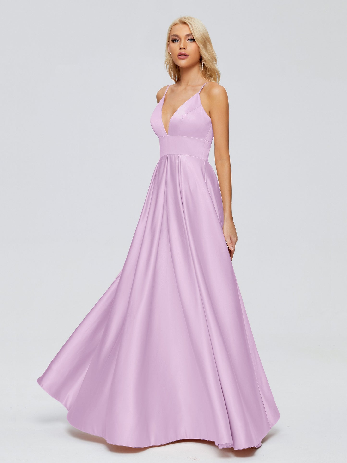 Faith Spaghetti Straps Satin Bridesmaid Dress