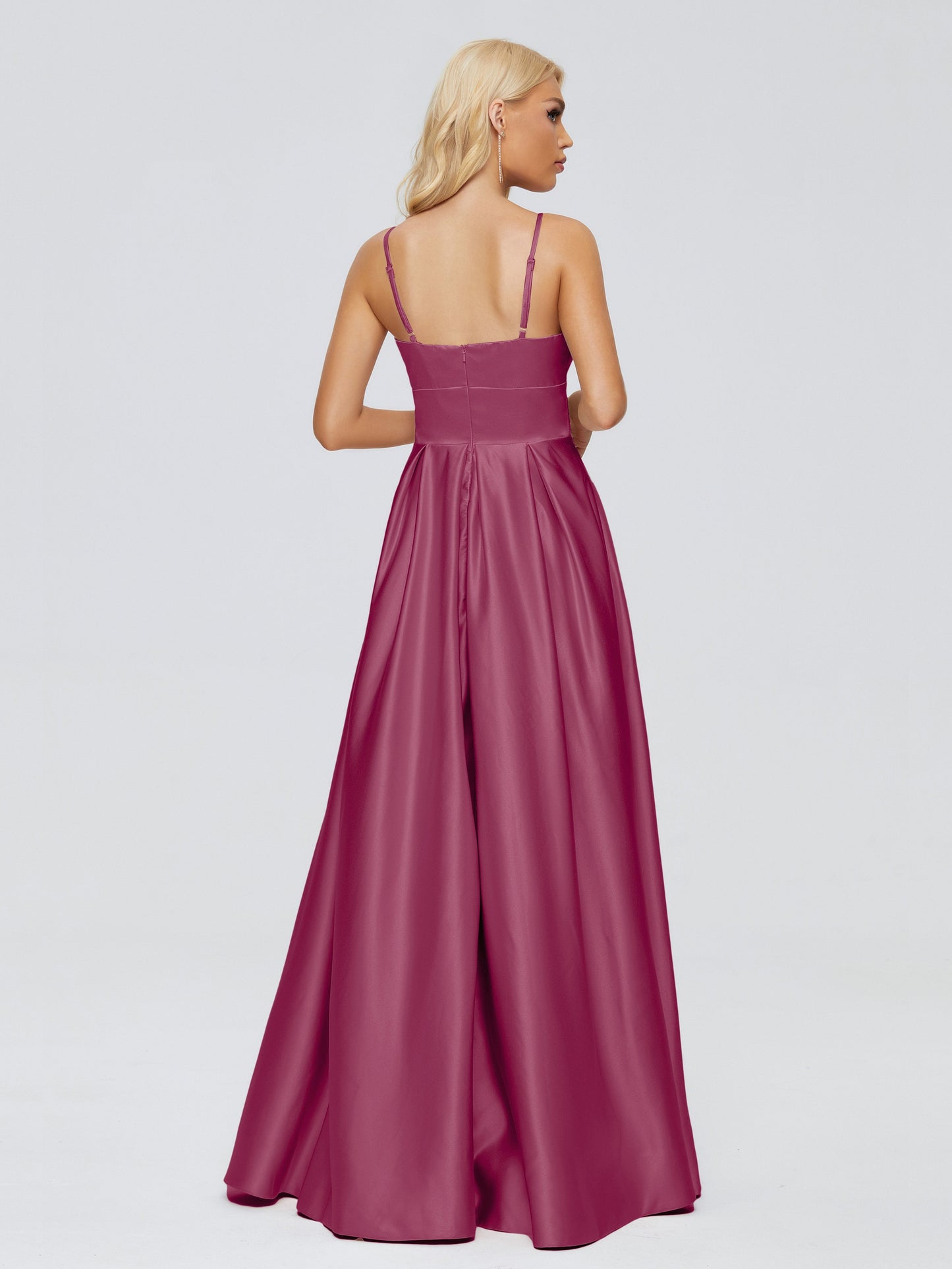Faith Spaghetti Straps Satin Bridesmaid Dress
