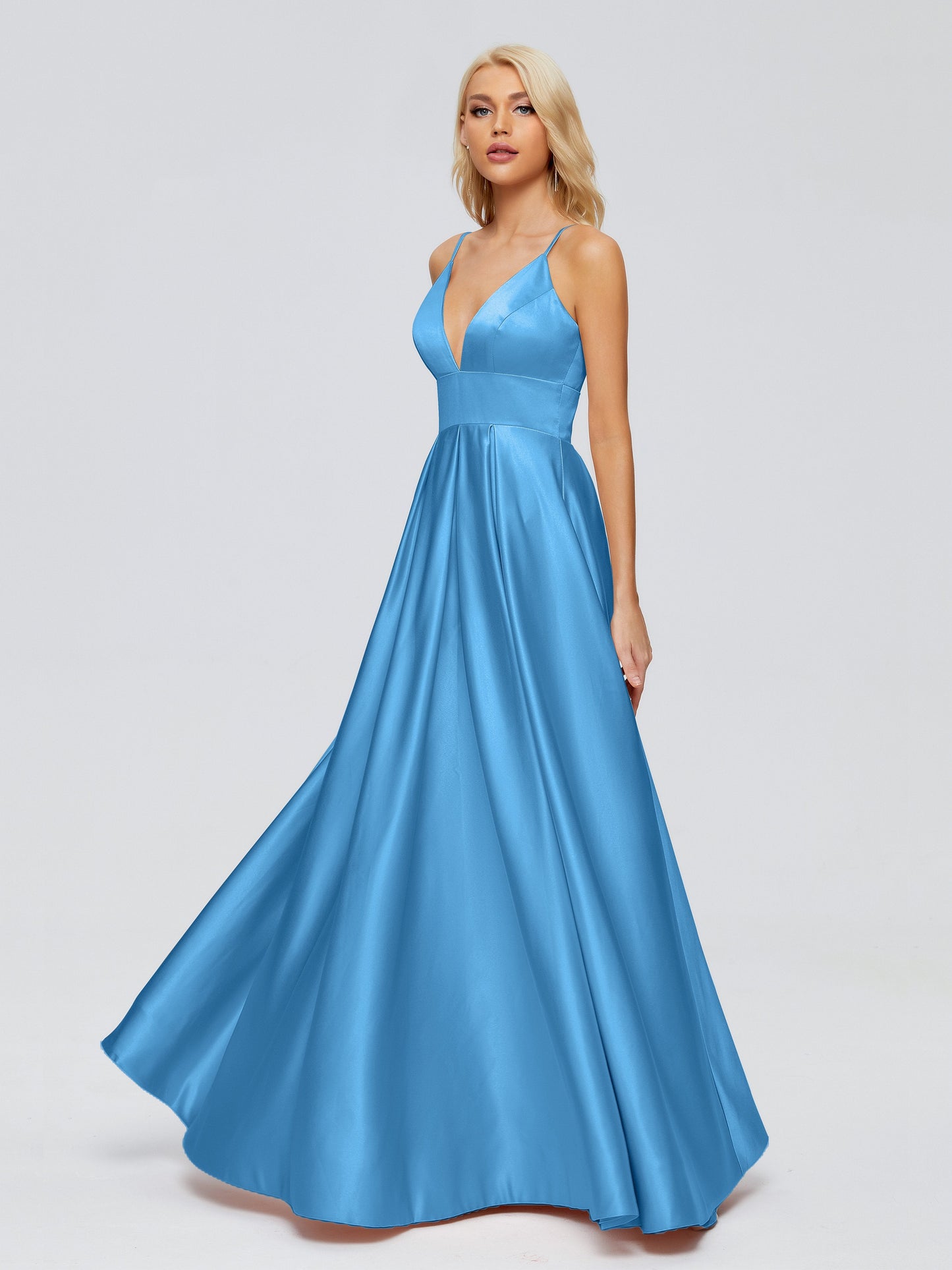 Faith Spaghetti Straps Satin Bridesmaid Dress