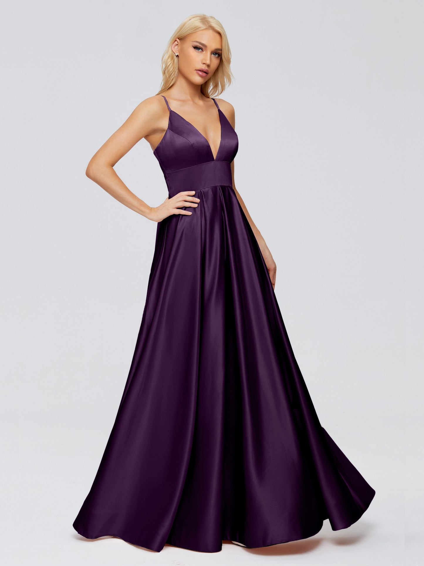Faith Spaghetti Straps Satin Bridesmaid Dress
