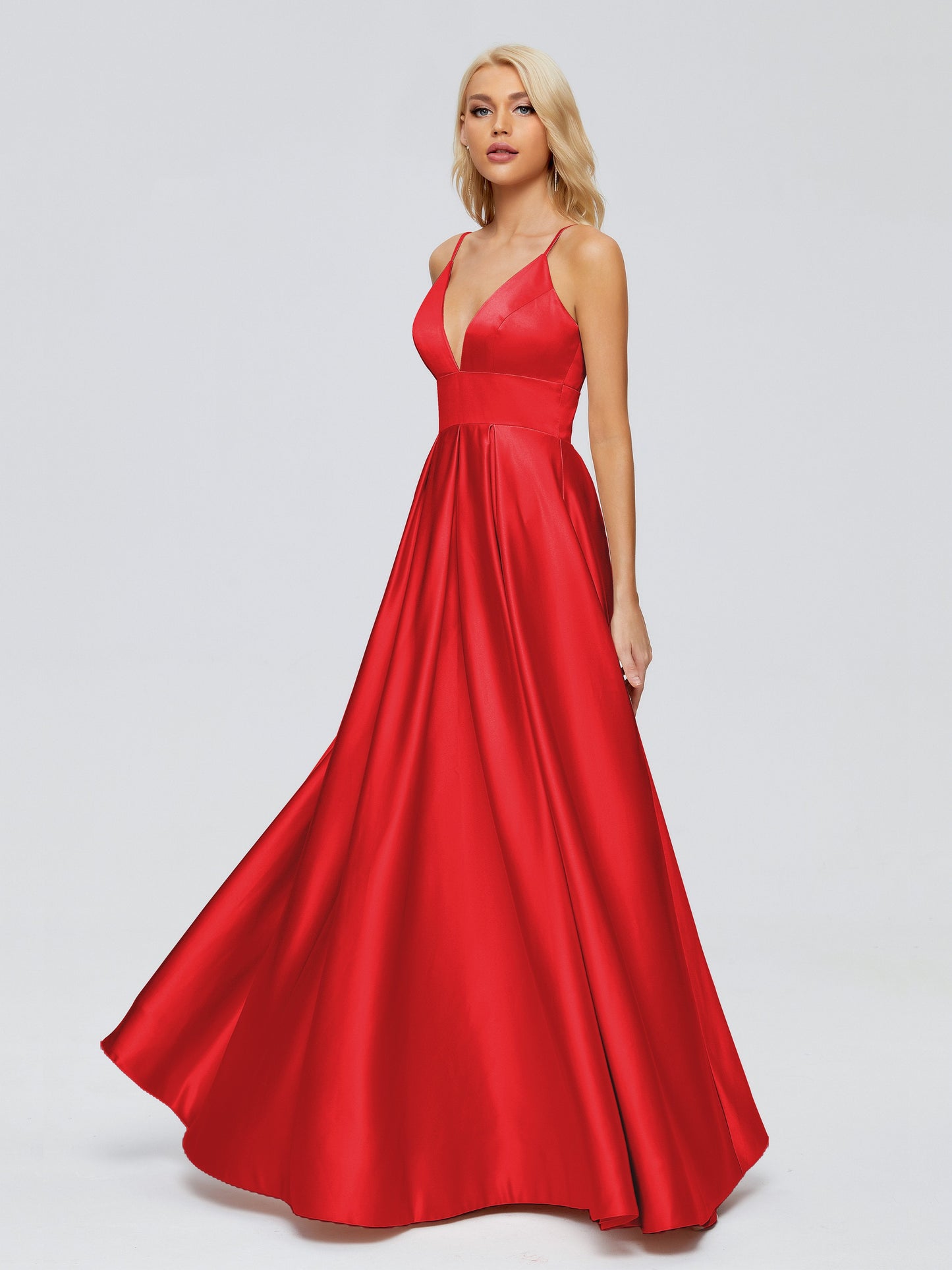 Faith Spaghetti Straps Satin Bridesmaid Dress