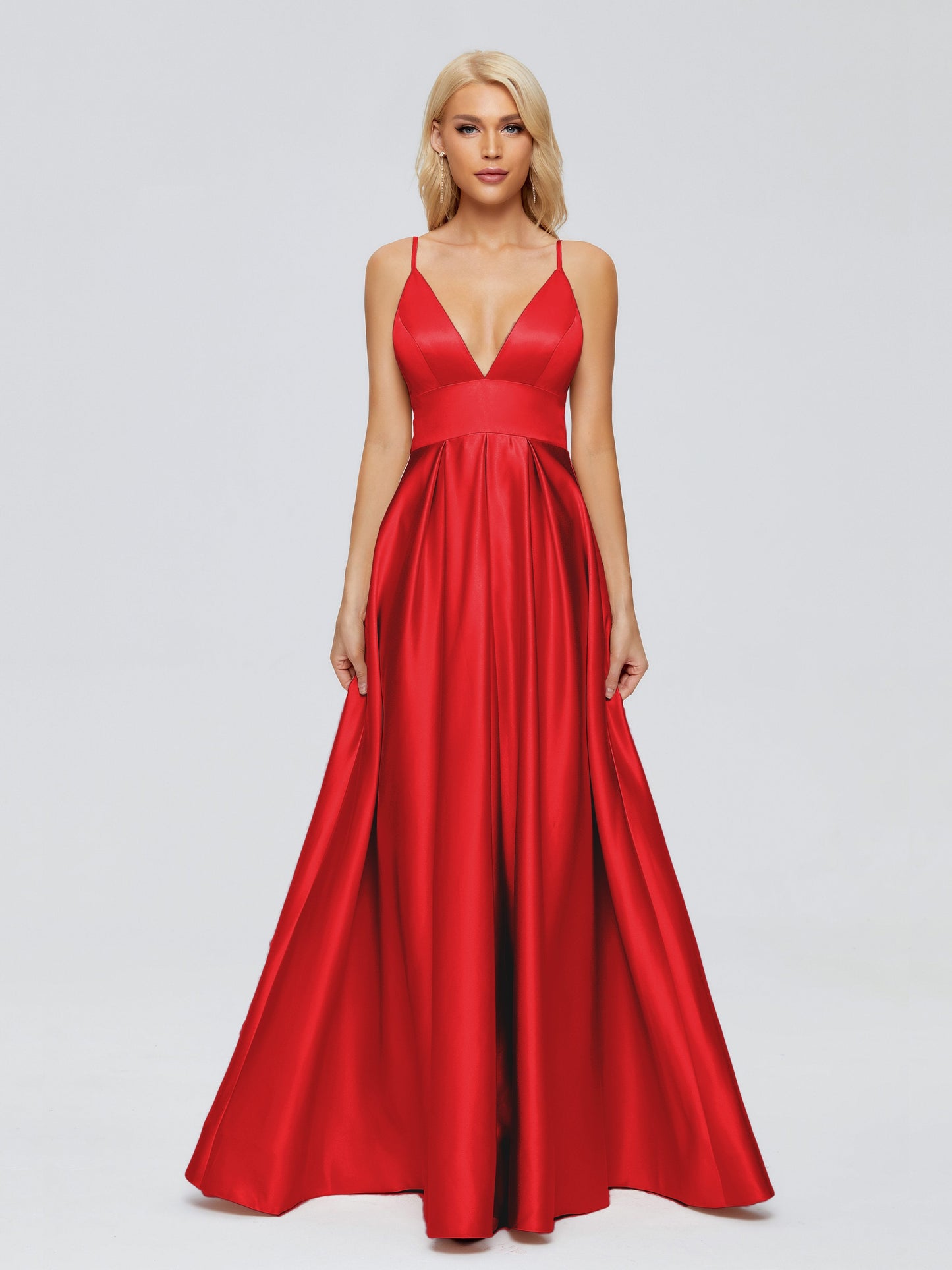 Faith Spaghetti Straps Satin Bridesmaid Dress