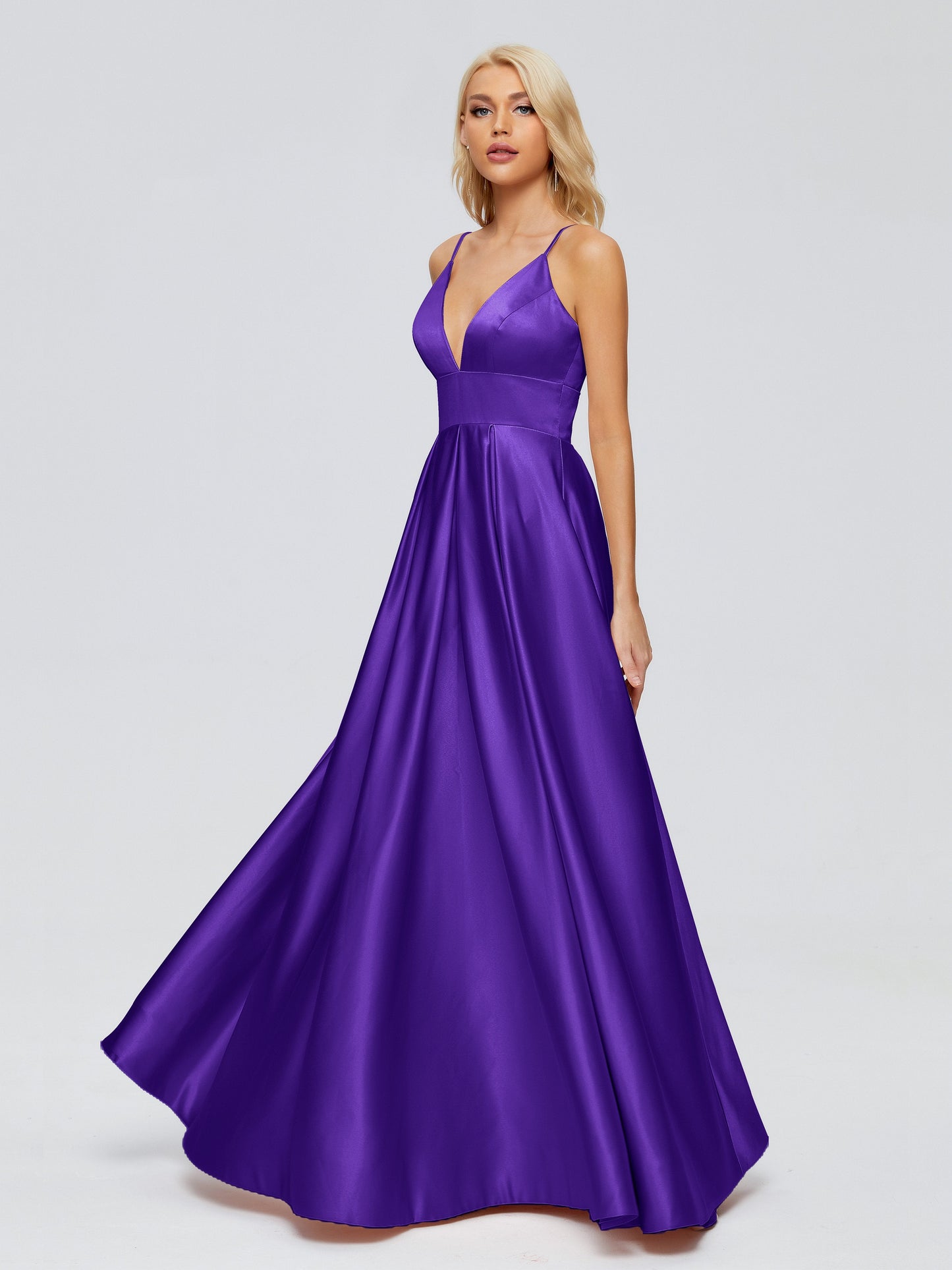 Faith Spaghetti Straps Satin Bridesmaid Dress