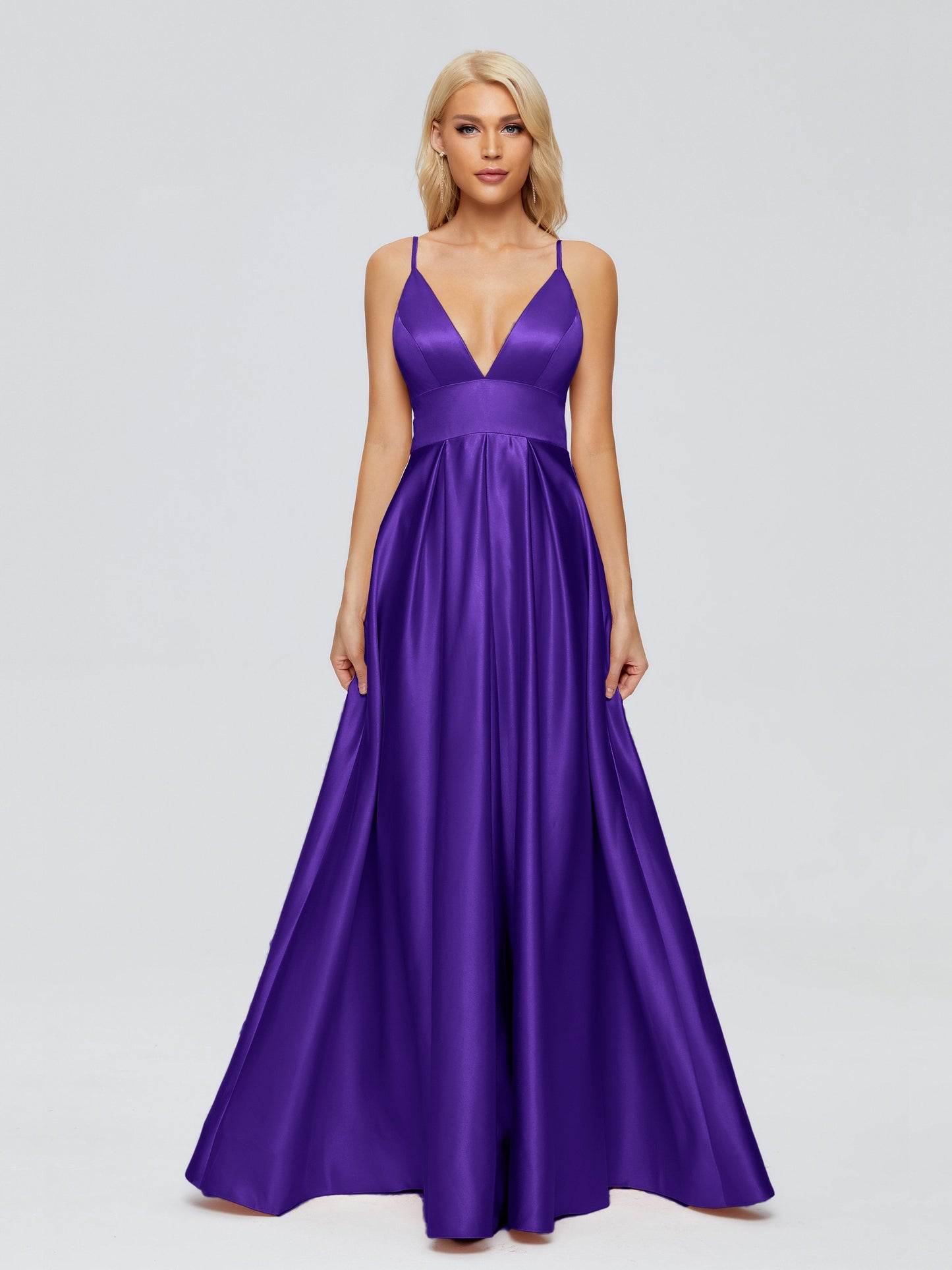 Faith Spaghetti Straps Satin Bridesmaid Dress