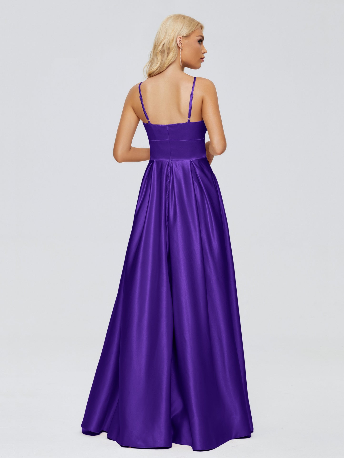 Faith Spaghetti Straps Satin Bridesmaid Dress