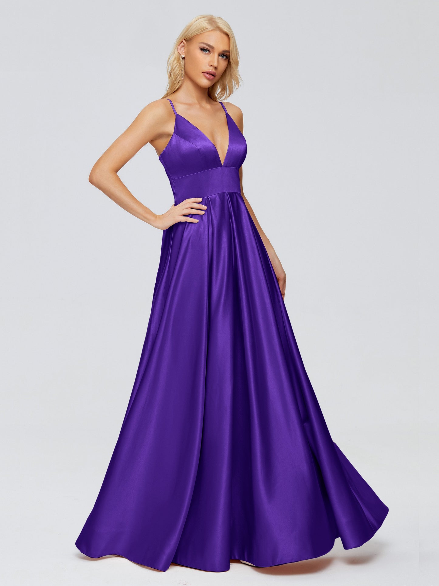 Faith Spaghetti Straps Satin Bridesmaid Dress