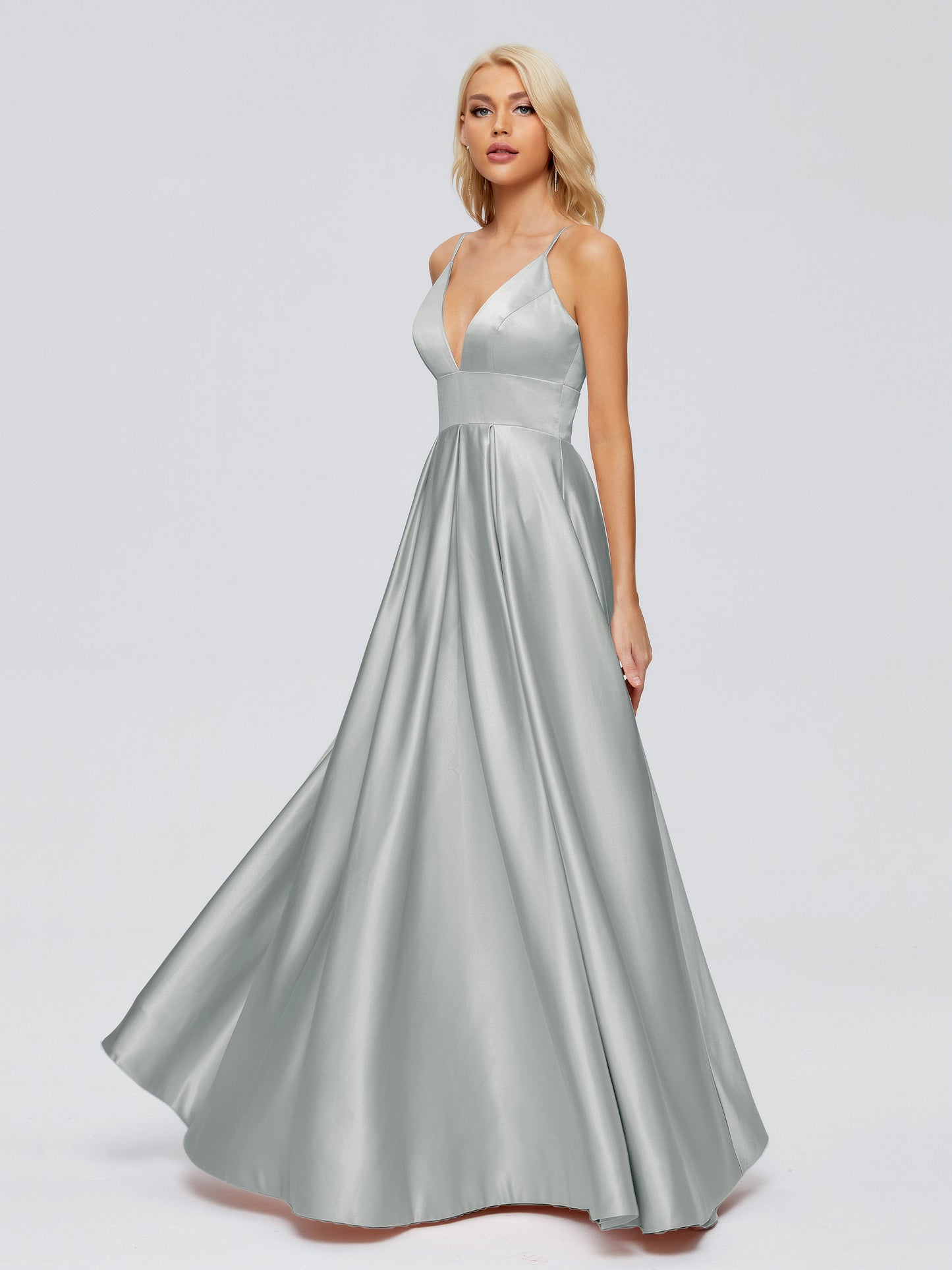 Faith Spaghetti Straps Satin Bridesmaid Dress