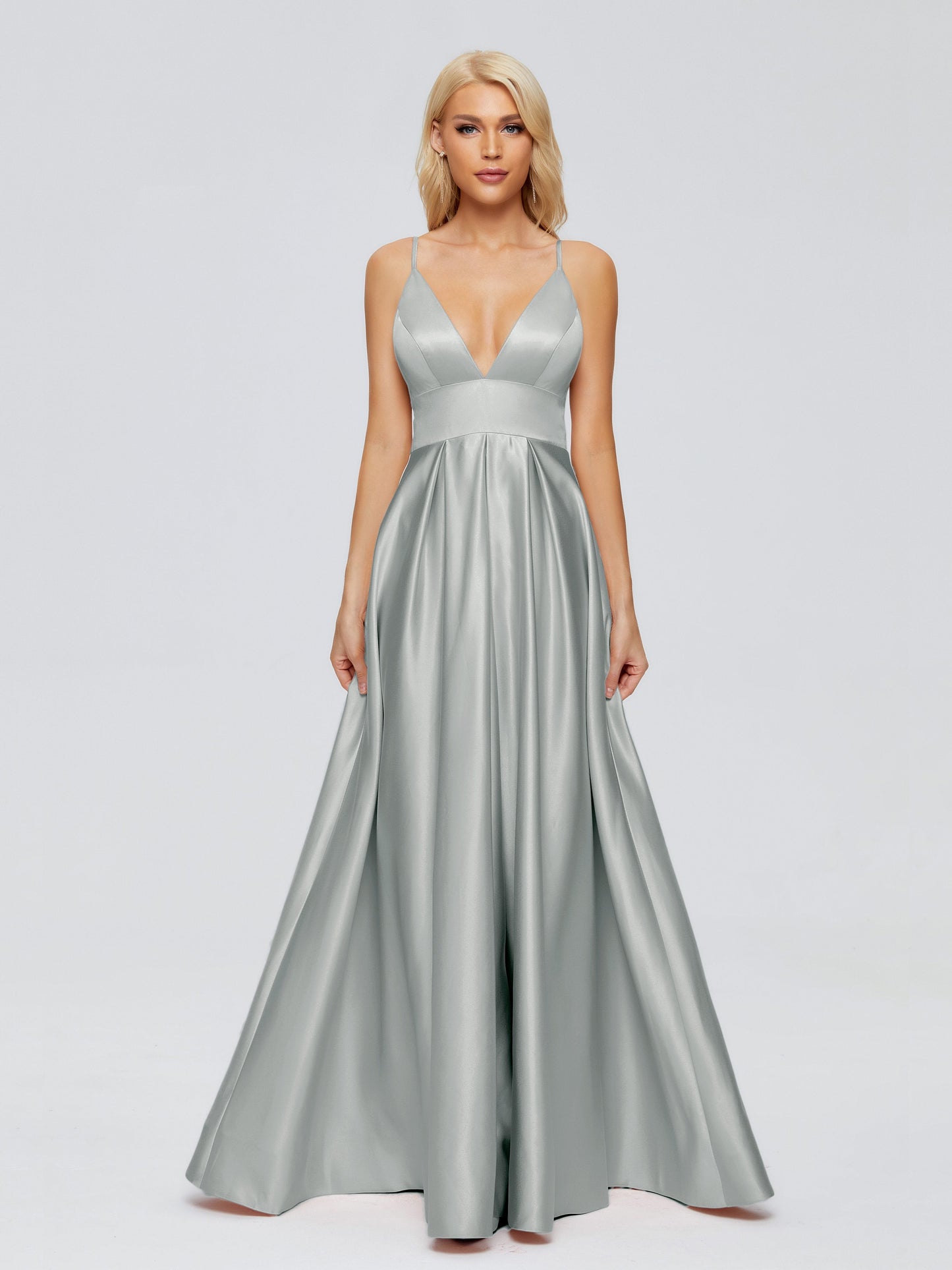 Faith Spaghetti Straps Satin Bridesmaid Dress