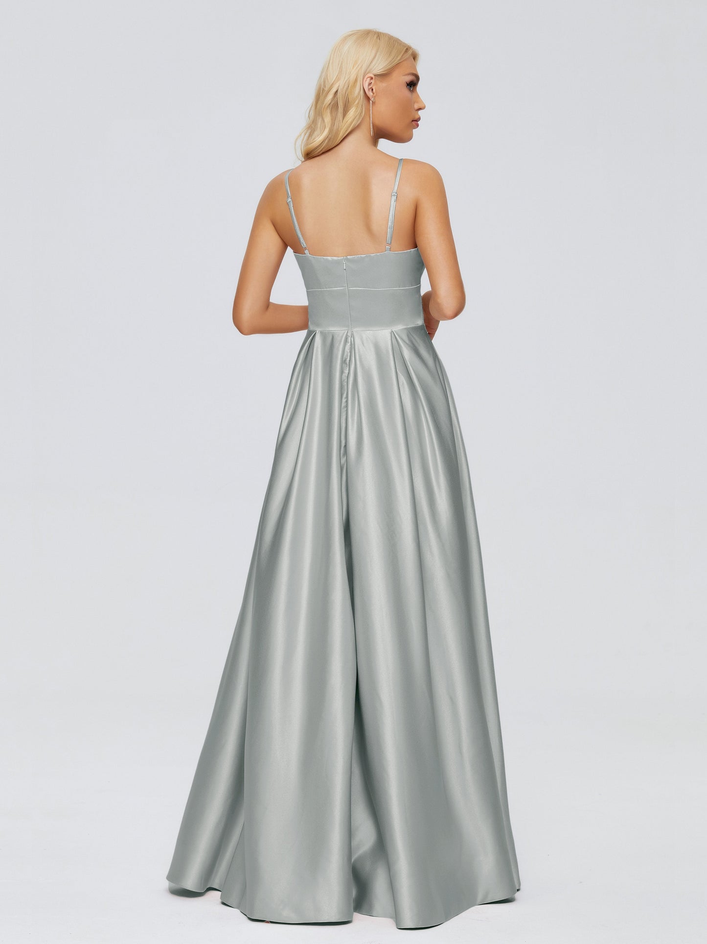 Faith Spaghetti Straps Satin Bridesmaid Dress