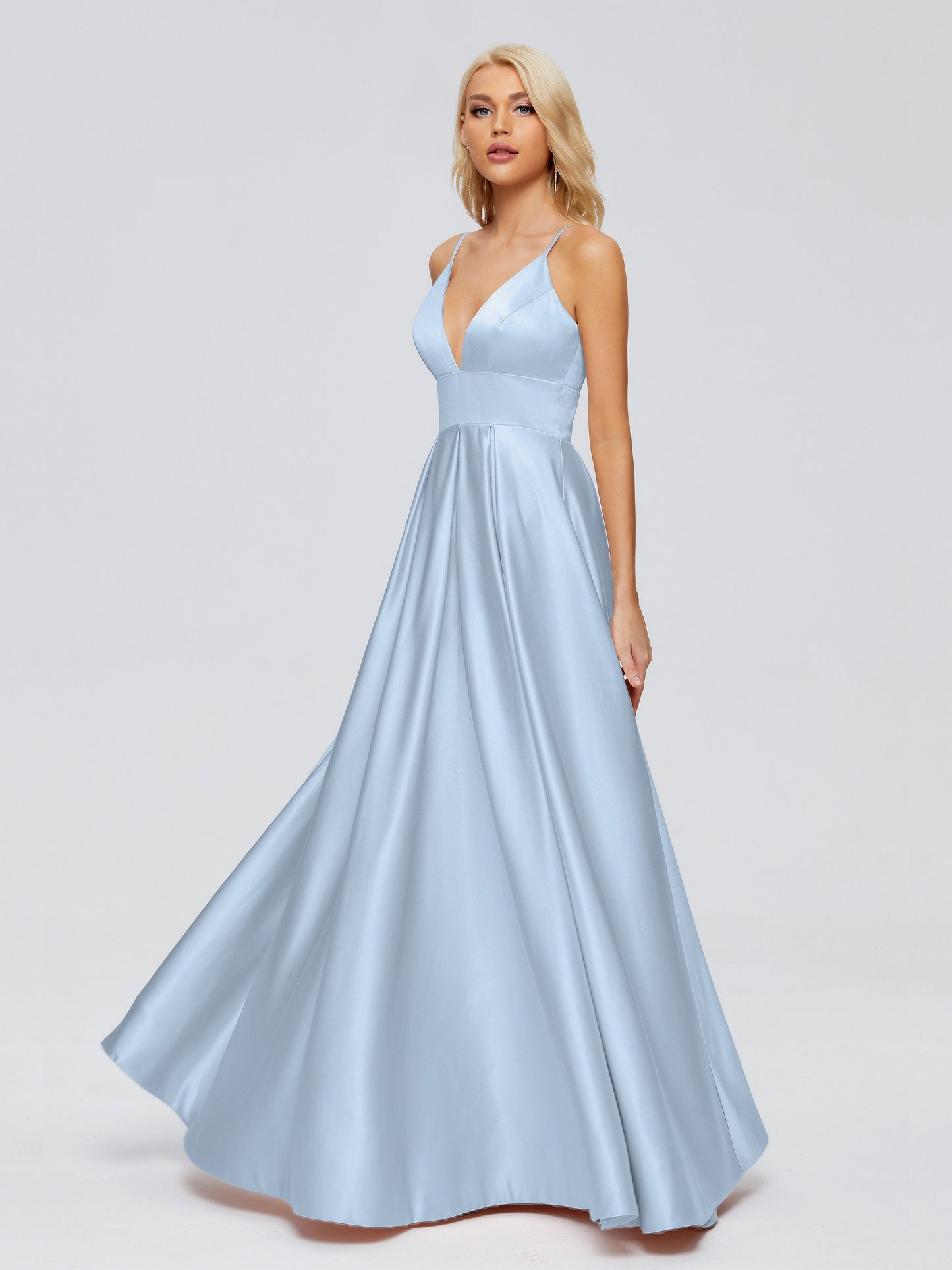 Faith Spaghetti Straps Satin Bridesmaid Dress