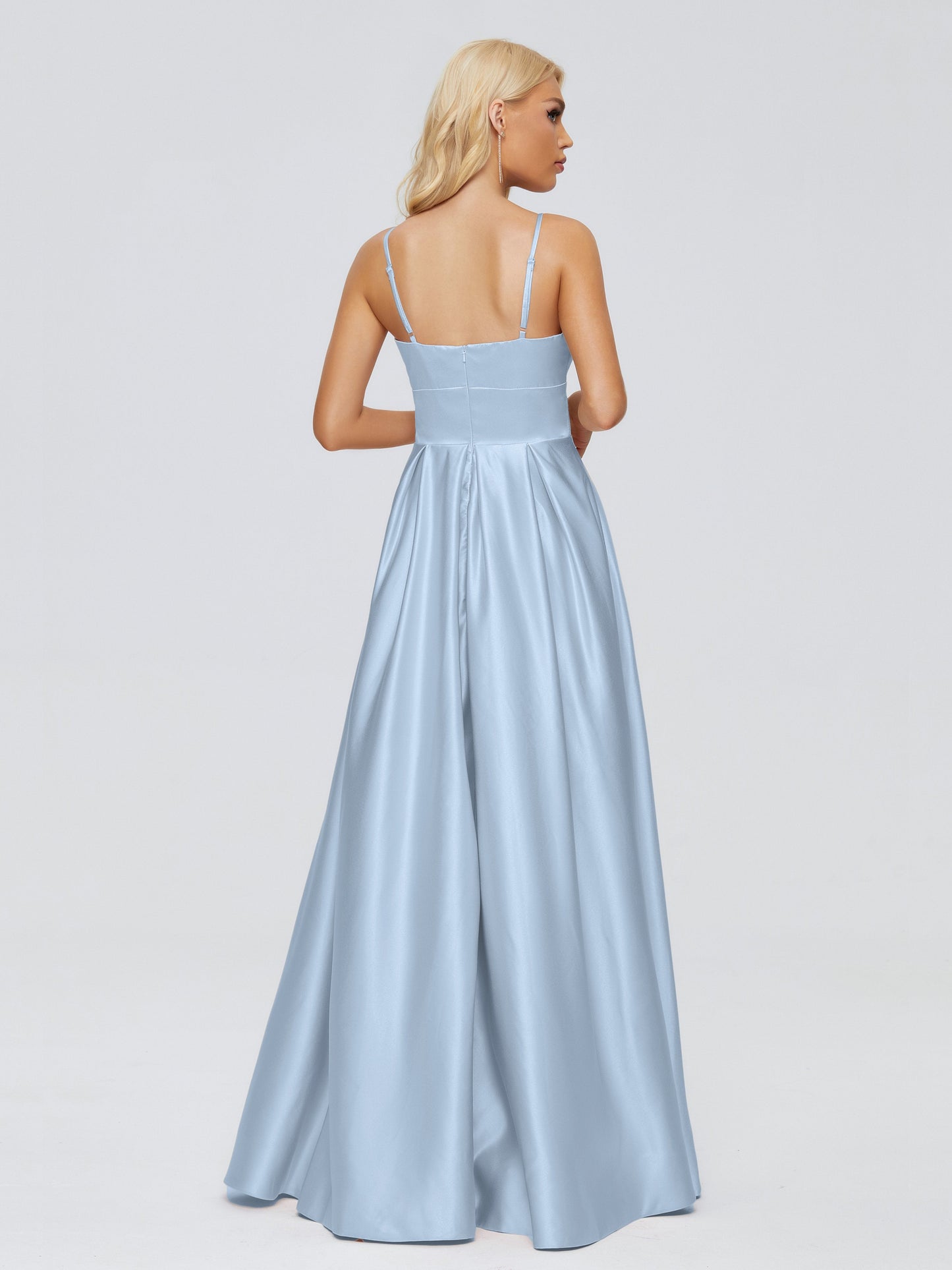 Faith Spaghetti Straps Satin Bridesmaid Dress