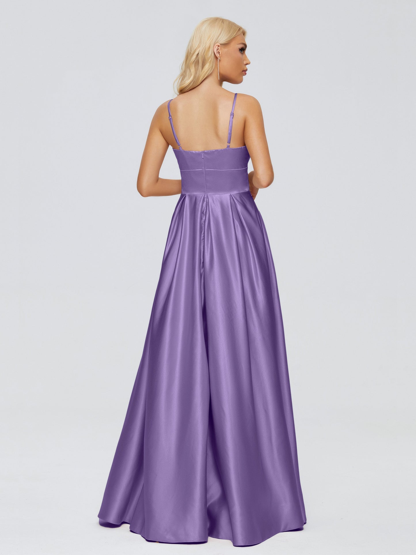 Faith Spaghetti Straps Satin Bridesmaid Dress