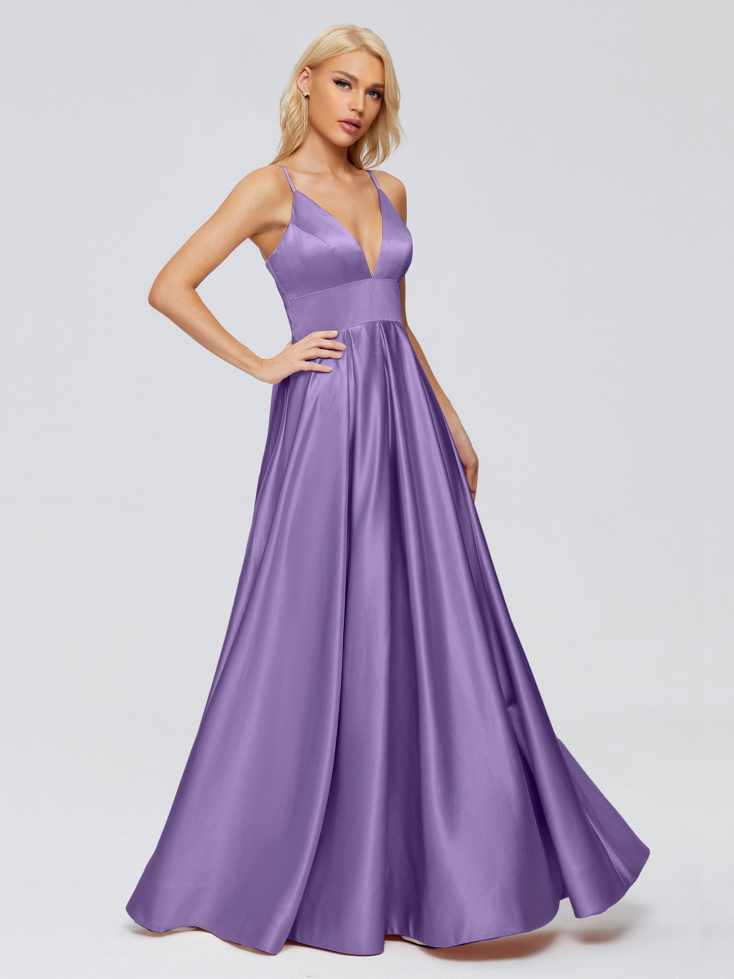 Faith Spaghetti Straps Satin Bridesmaid Dress
