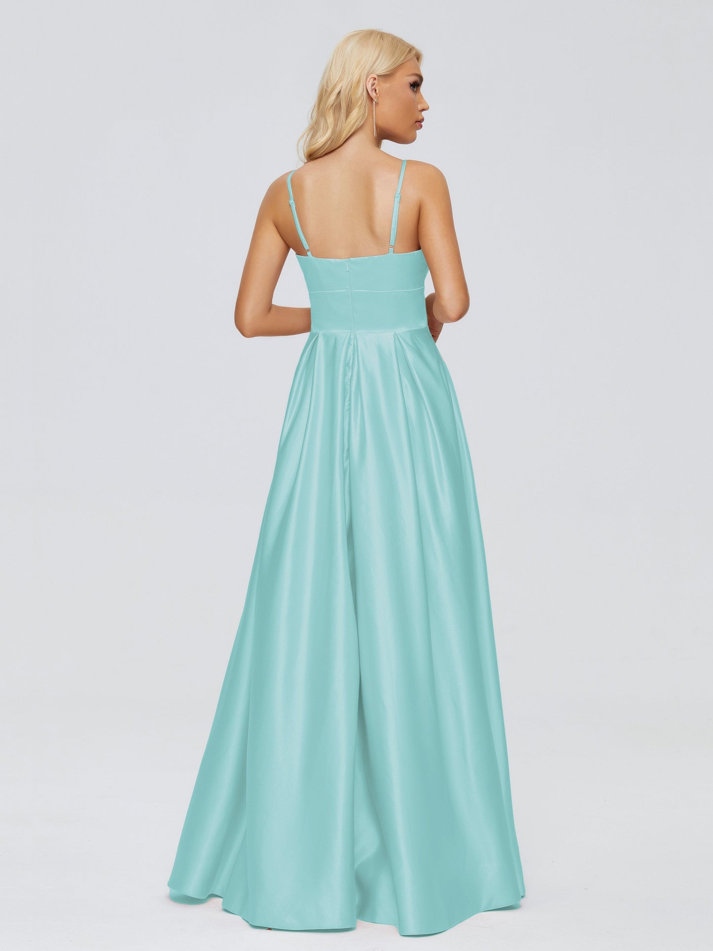 Faith Spaghetti Straps Satin Bridesmaid Dress