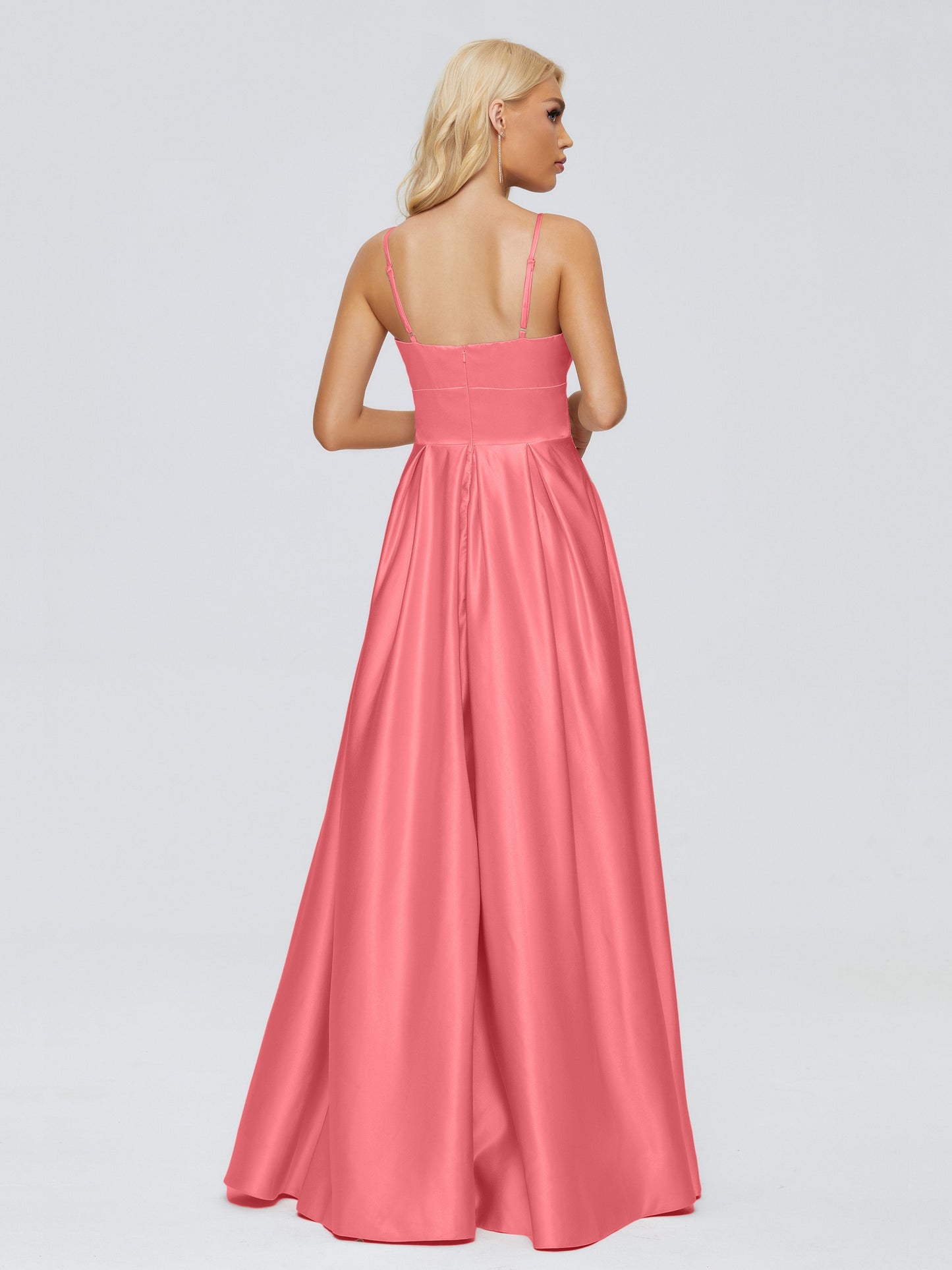 Faith Spaghetti Straps Satin Bridesmaid Dress