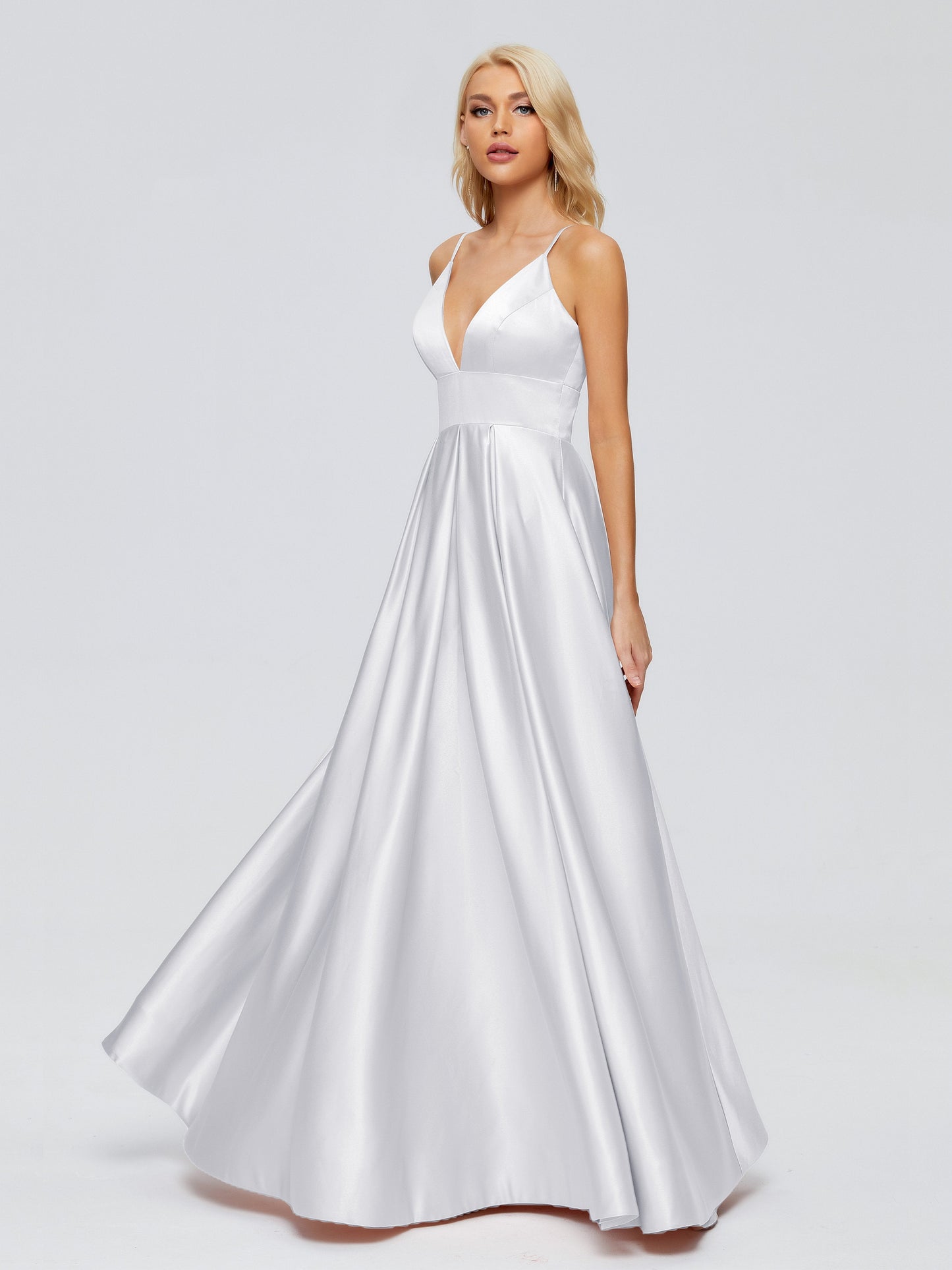 Faith Spaghetti Straps Satin Bridesmaid Dress