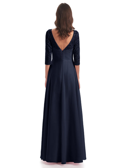 Florence V-Neck 3/4 Length Sleeves Lace Bridesmaid Dresses