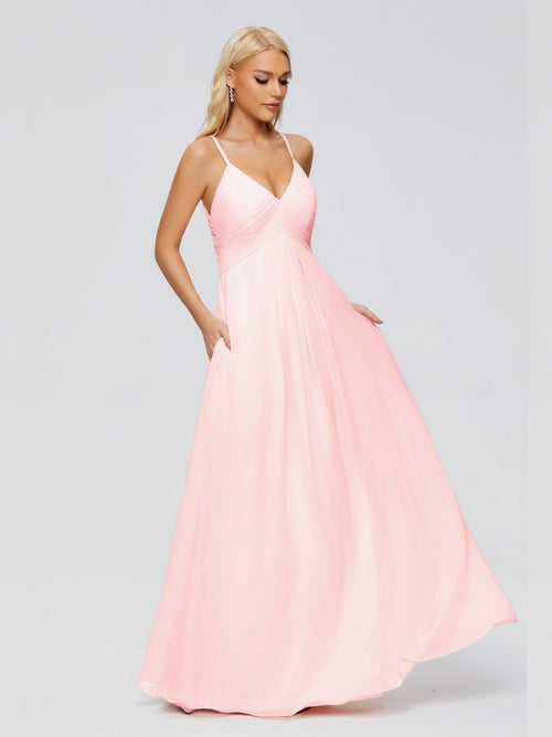 Hadley Spaghetti Straps Chiffon Bridesmaid Dresses