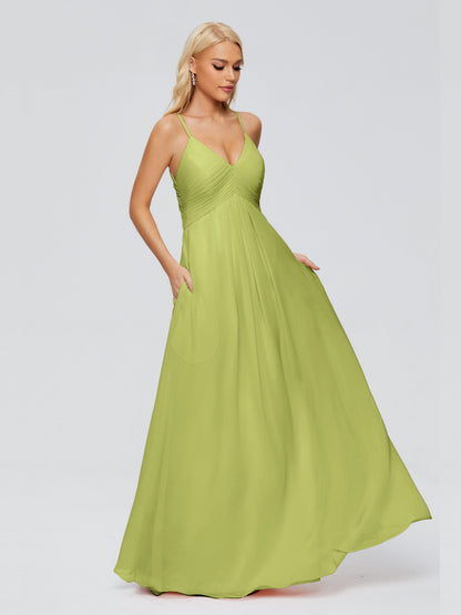 Hadley Spaghetti Straps Chiffon Bridesmaid Dresses