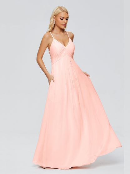 Hadley Spaghetti Straps Chiffon Bridesmaid Dresses