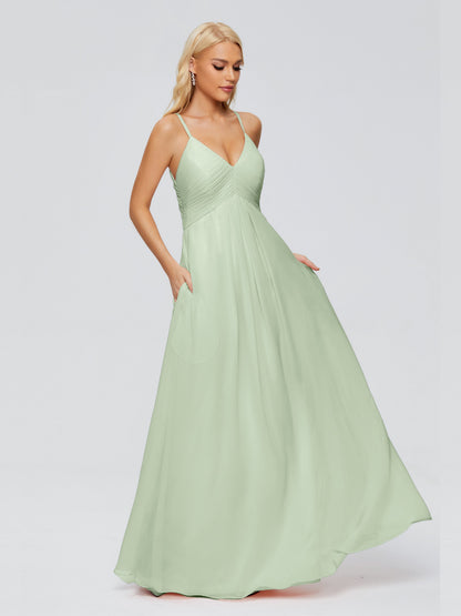 Hadley Spaghetti Straps Chiffon Bridesmaid Dresses