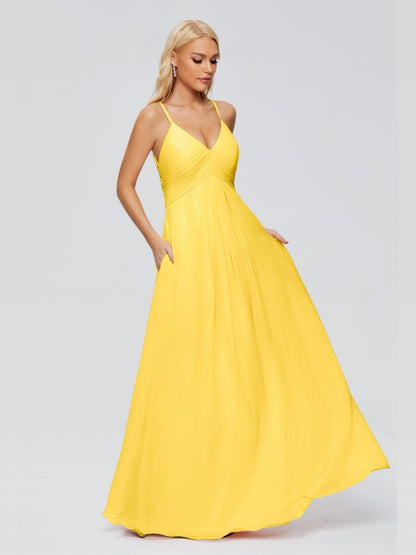 Hadley Spaghetti Straps Chiffon Bridesmaid Dresses